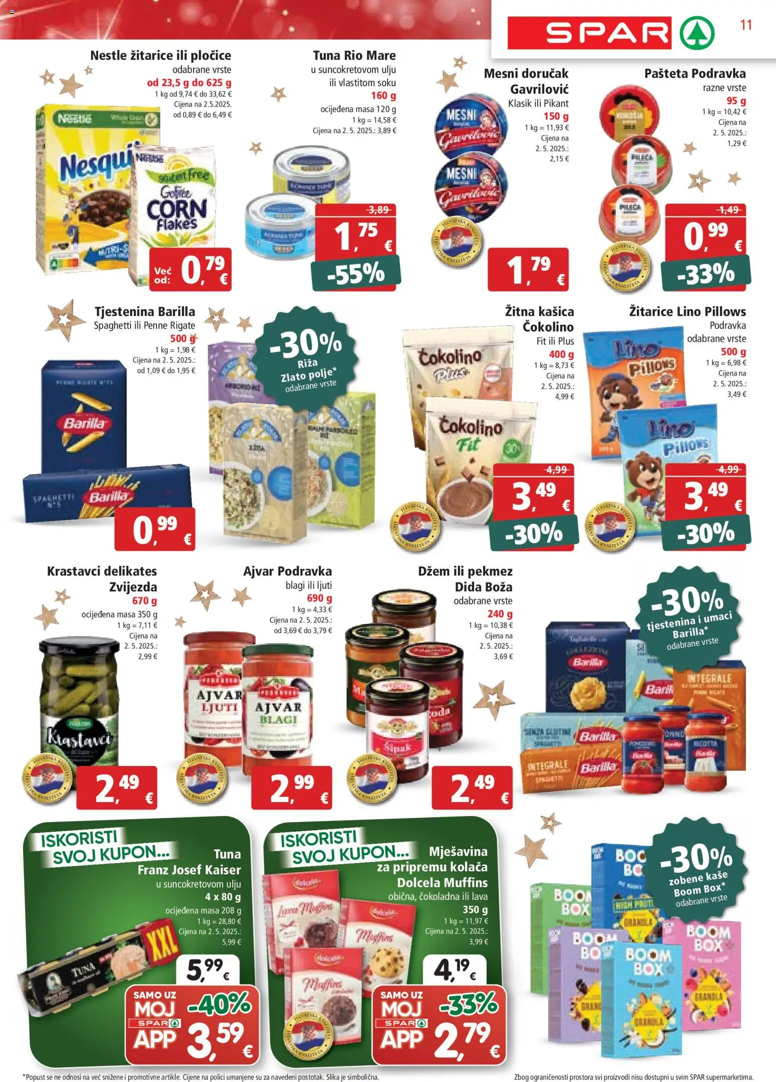 Spar katalog | vrijedi od 19.11.2025 | Stranica: 11 | Proizvodi: Rio Mare, Podravka, Džem, Tuna