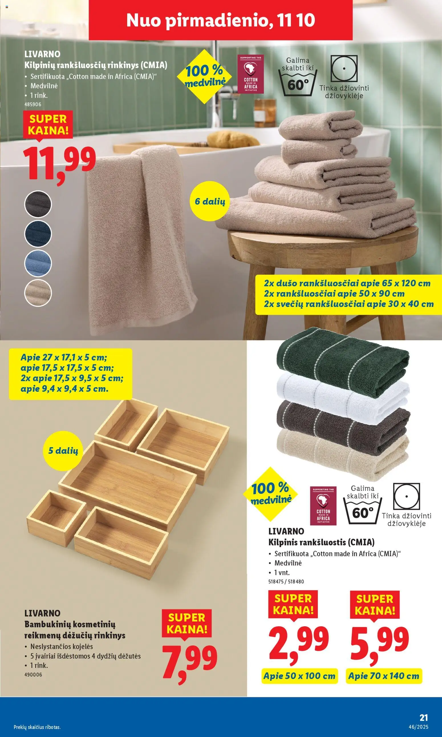 LIDL akcijos nuo 10.11.2025 | Puslapis: 21 | Prekių: Rankšluostis