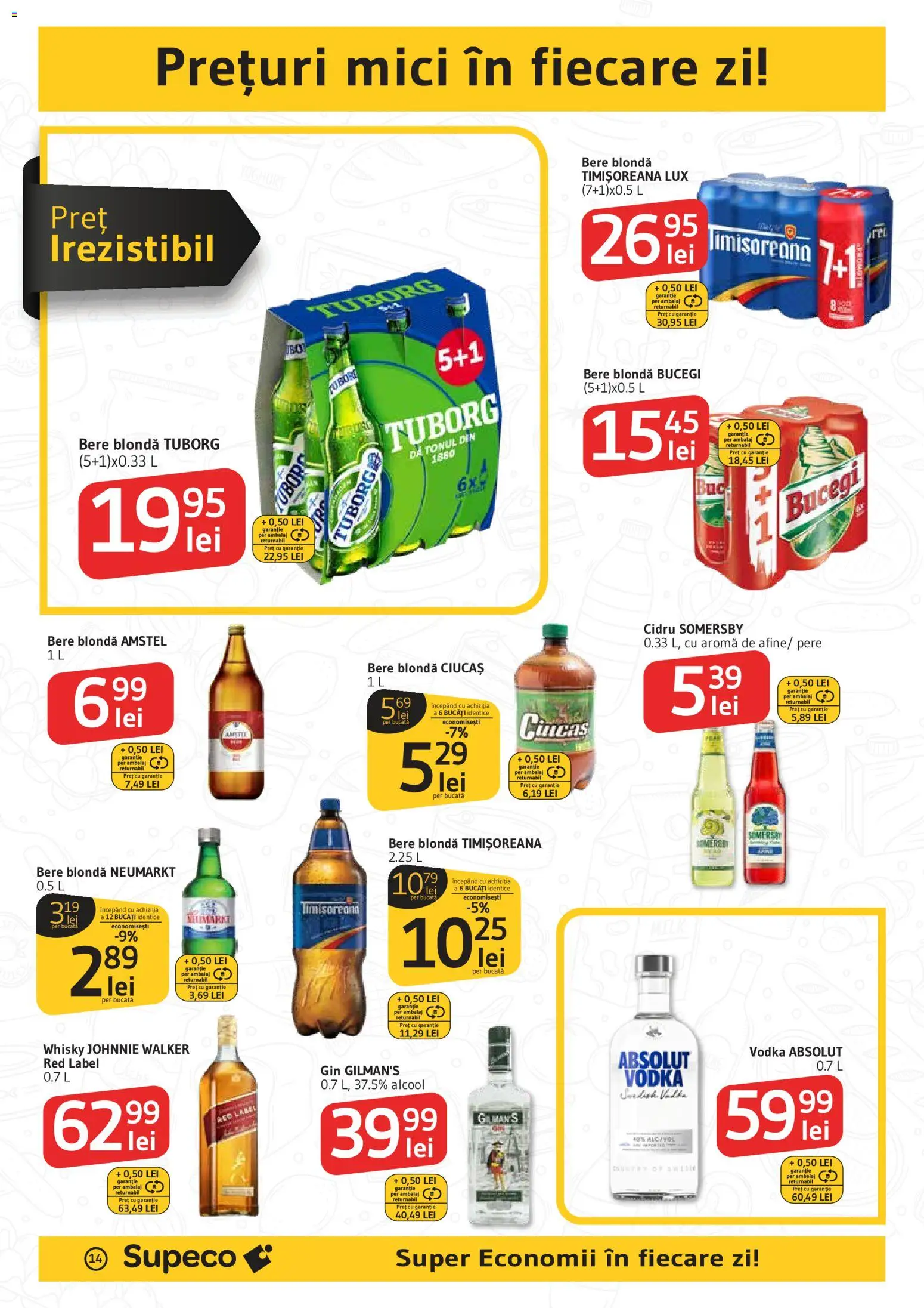 Noul catalog Supeco – valabil de la 30.04.2026 | Pagină: 14 | Produse: Mici, Bere, Gin, Vodka