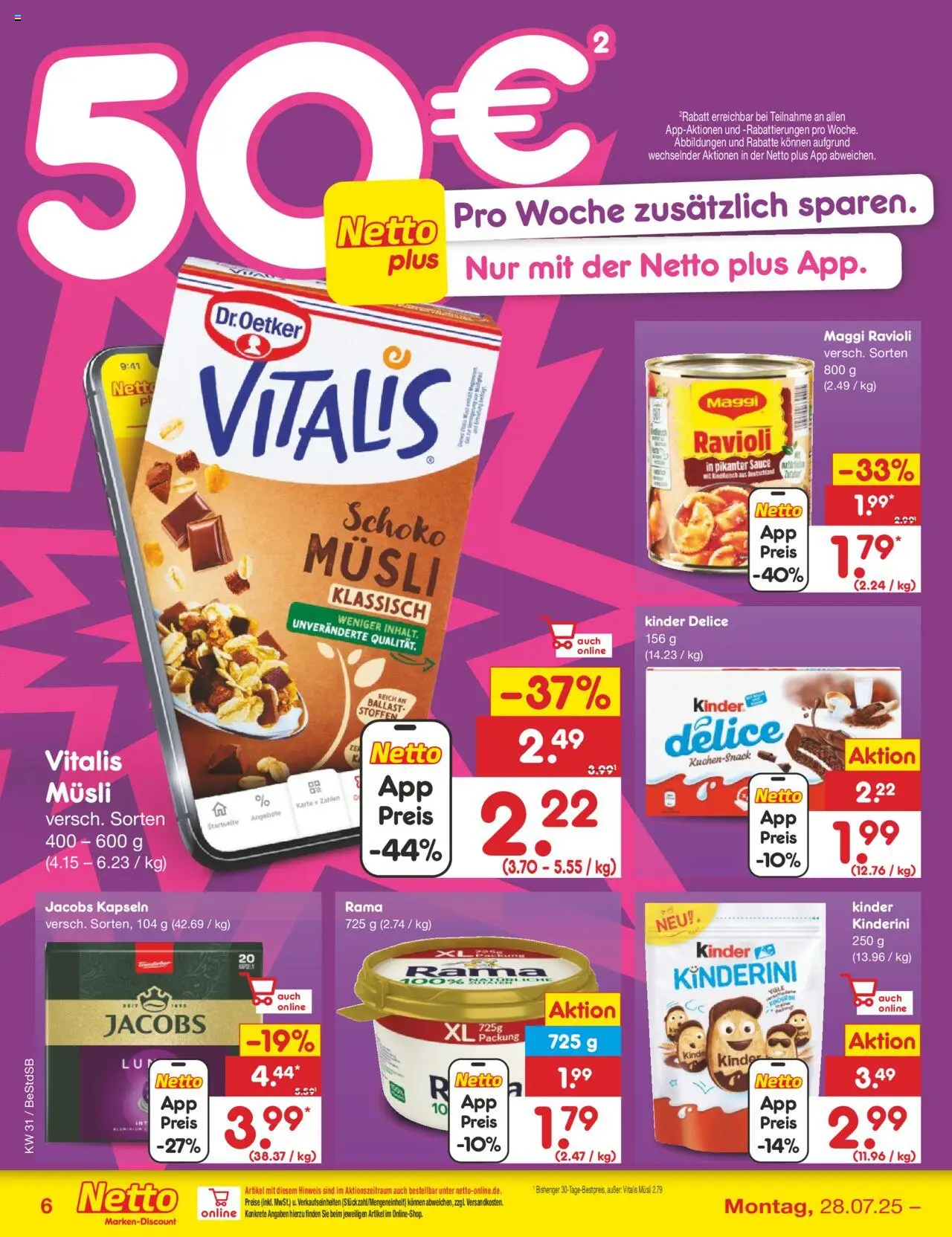 Netto Marken-Discount Prospekt 	 - gültig ab dem 28.07.2025 | Seite: 8 | Produkte: Musli, Rama, Maggi, Rindfleisch