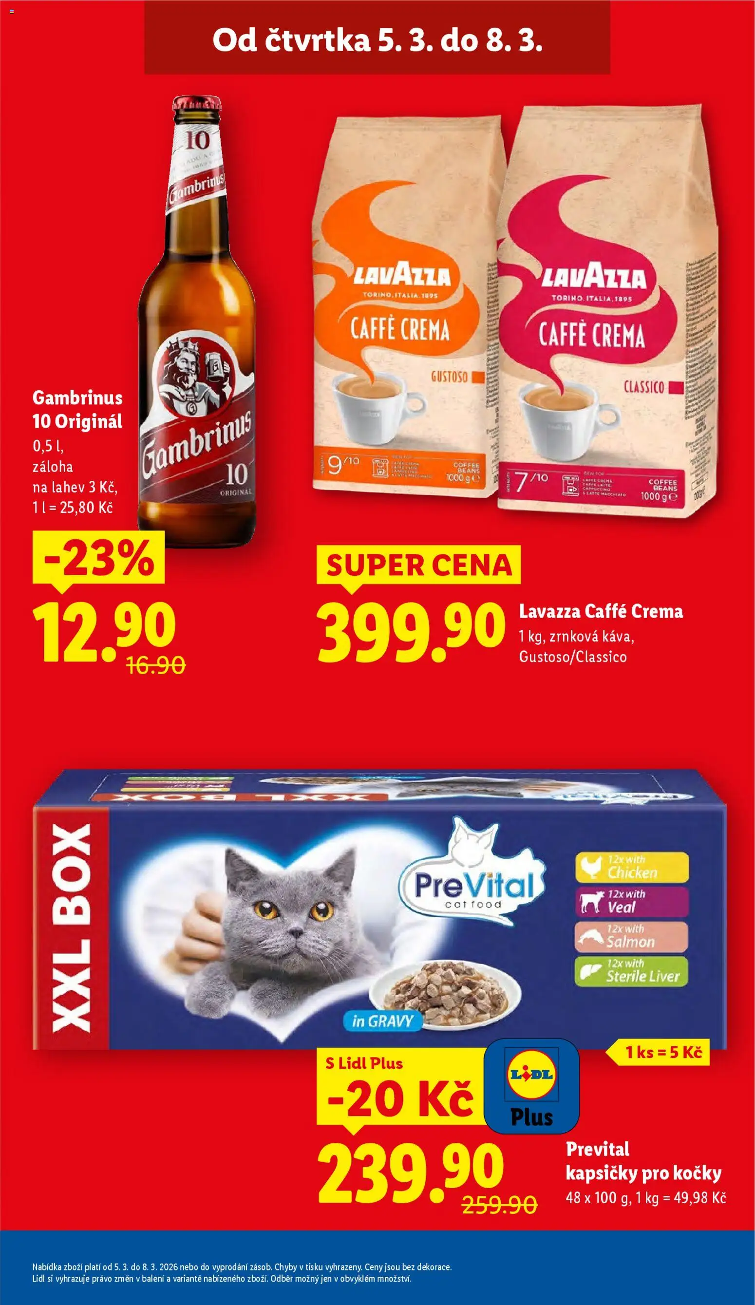 Lidl leták od 05.03.2026 | Strana: 3 | Produkty: Box, Lavazza, Crema, Gambrinus