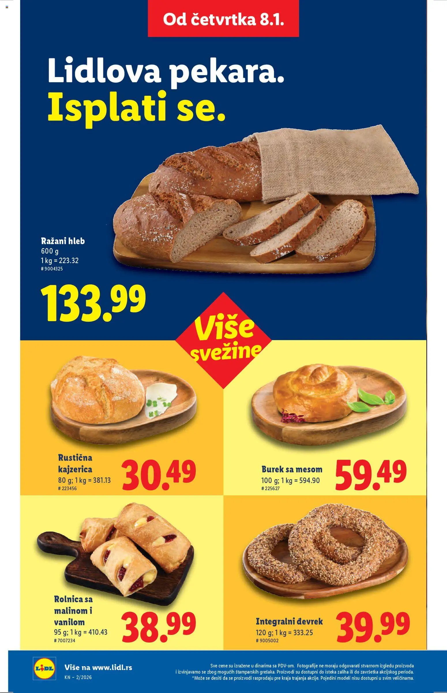Lidl katalog - važi od 08.01.2026 | Strana: 16 | Proizvode: Hleb