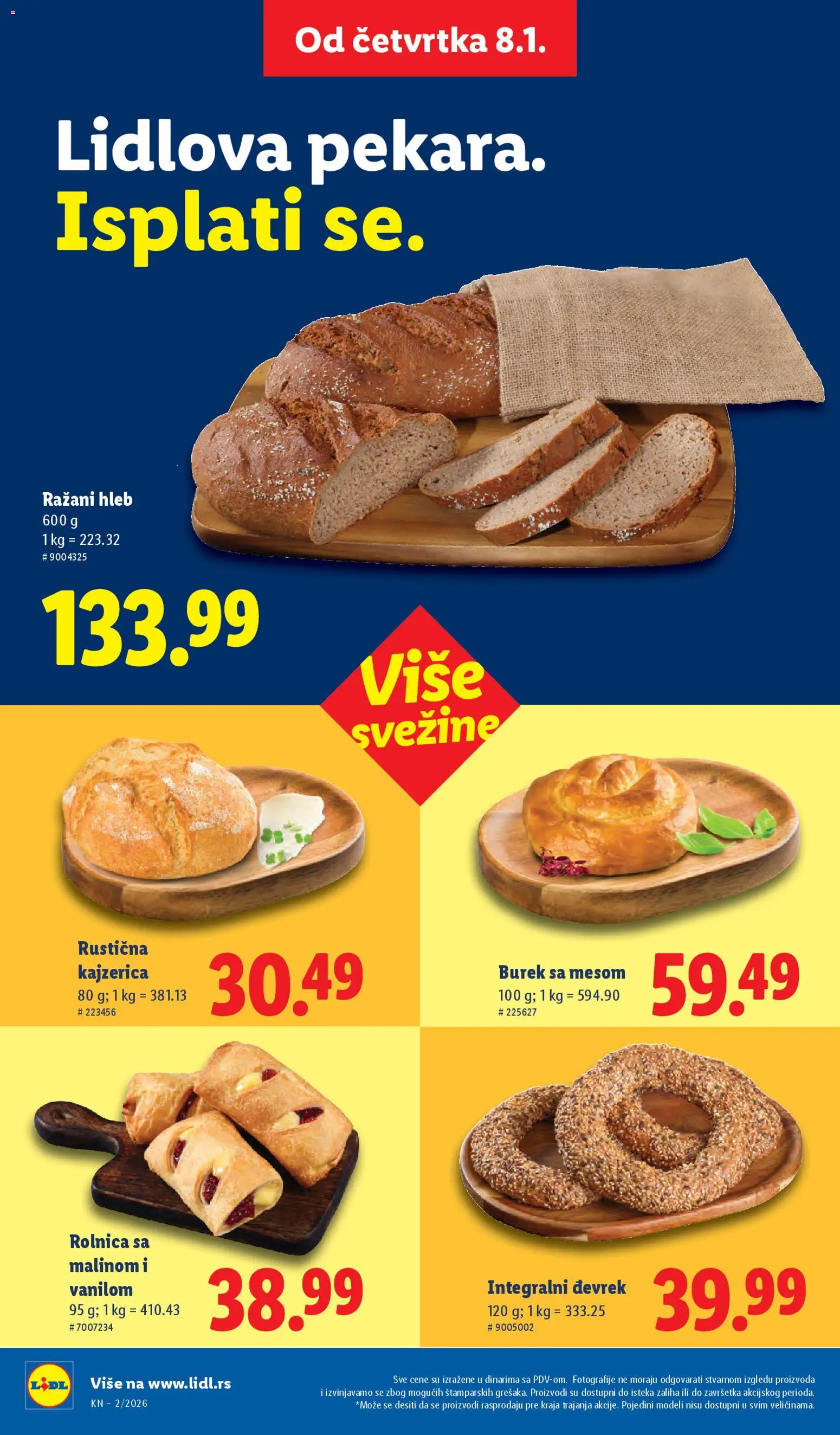 Lidl katalog - važi od 08.01.2026 | Strana: 16 | Proizvode: Hleb