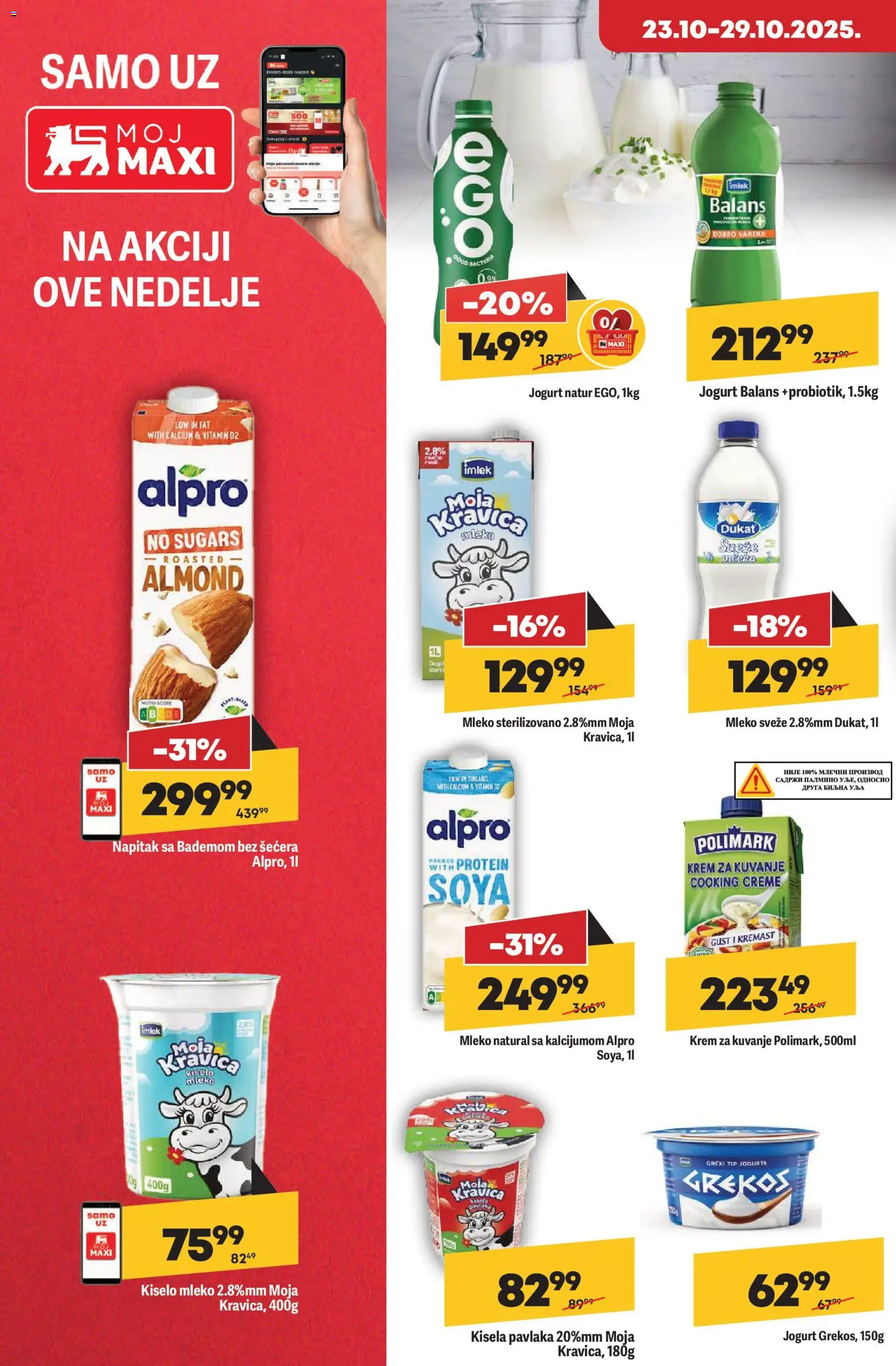 Mega Maxi katalog - važi od 23.10.2025 | Strana: 12 | Proizvode: Kiselo mleko, Alpro, Moja kravica, Mleko