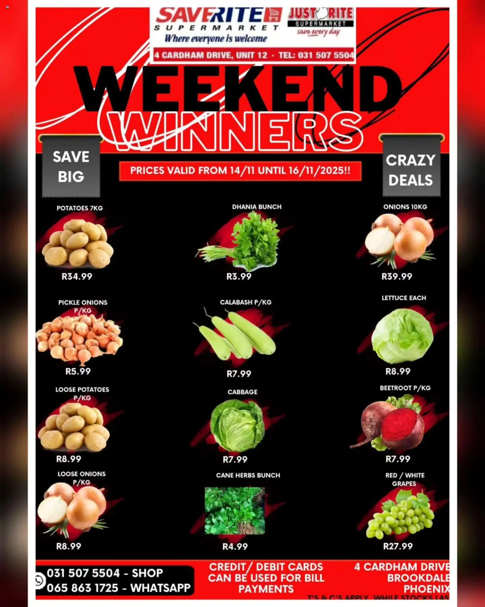 New Saverite catalogue – valid from 14.11.2025 | Page: 1 | Products: Potatoes, Onions, Herbs, Lettuce