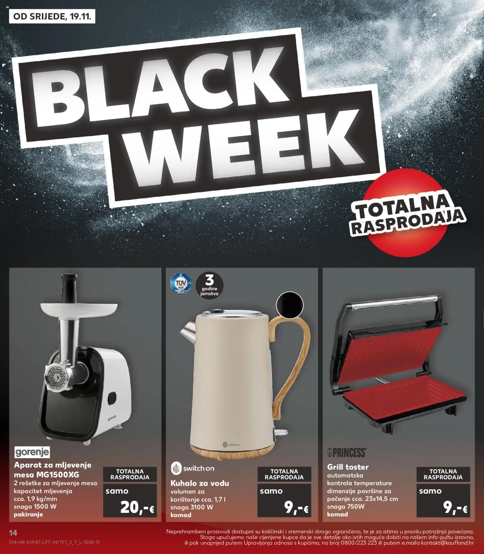 Kaufland katalog | vrijedi od 19.11.2025 | Stranica: 14 | Proizvodi: Kuhalo za vodu, Toster