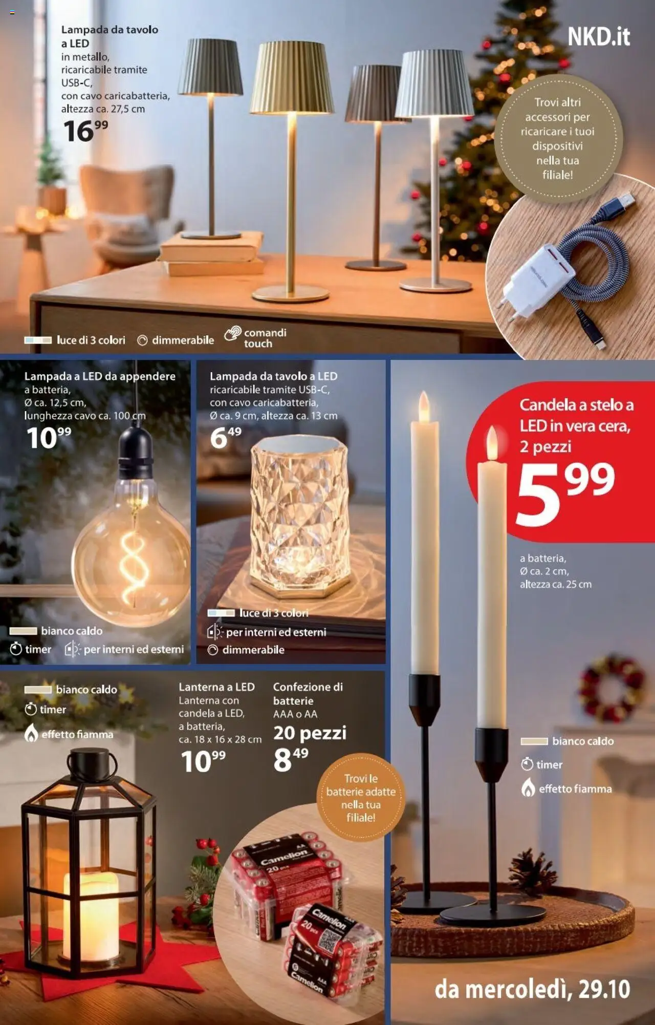 Volantino NKD del 29.10.2025 | Pagina: 23 | Prodotti: Lanterna, Cavo, Tavolo, Lampada