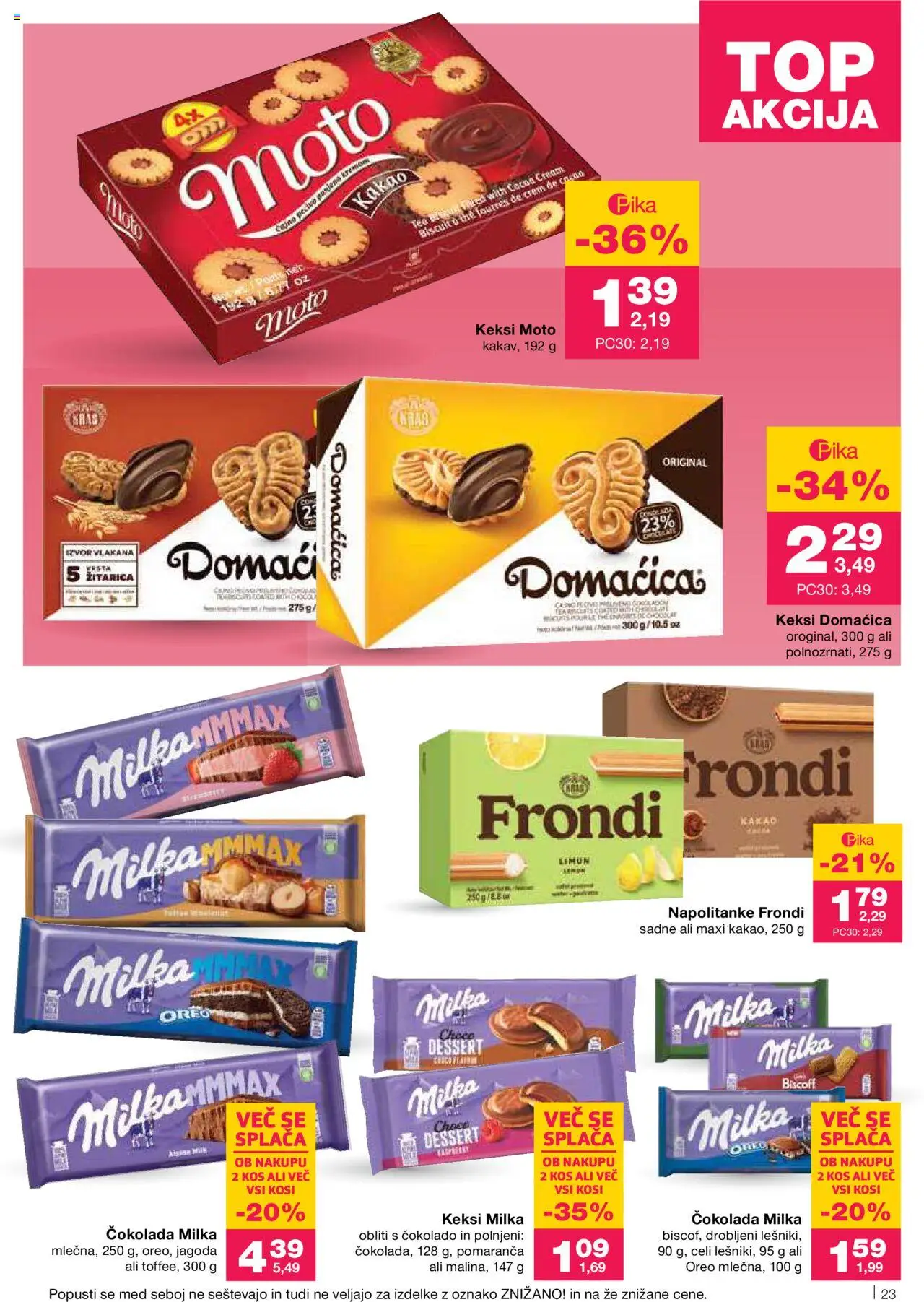 Mercator katalog │ velja od 12.06.2025 | Stran: 23 | Izdelki: Napolitanke, Keksi, Kos, Cokolada