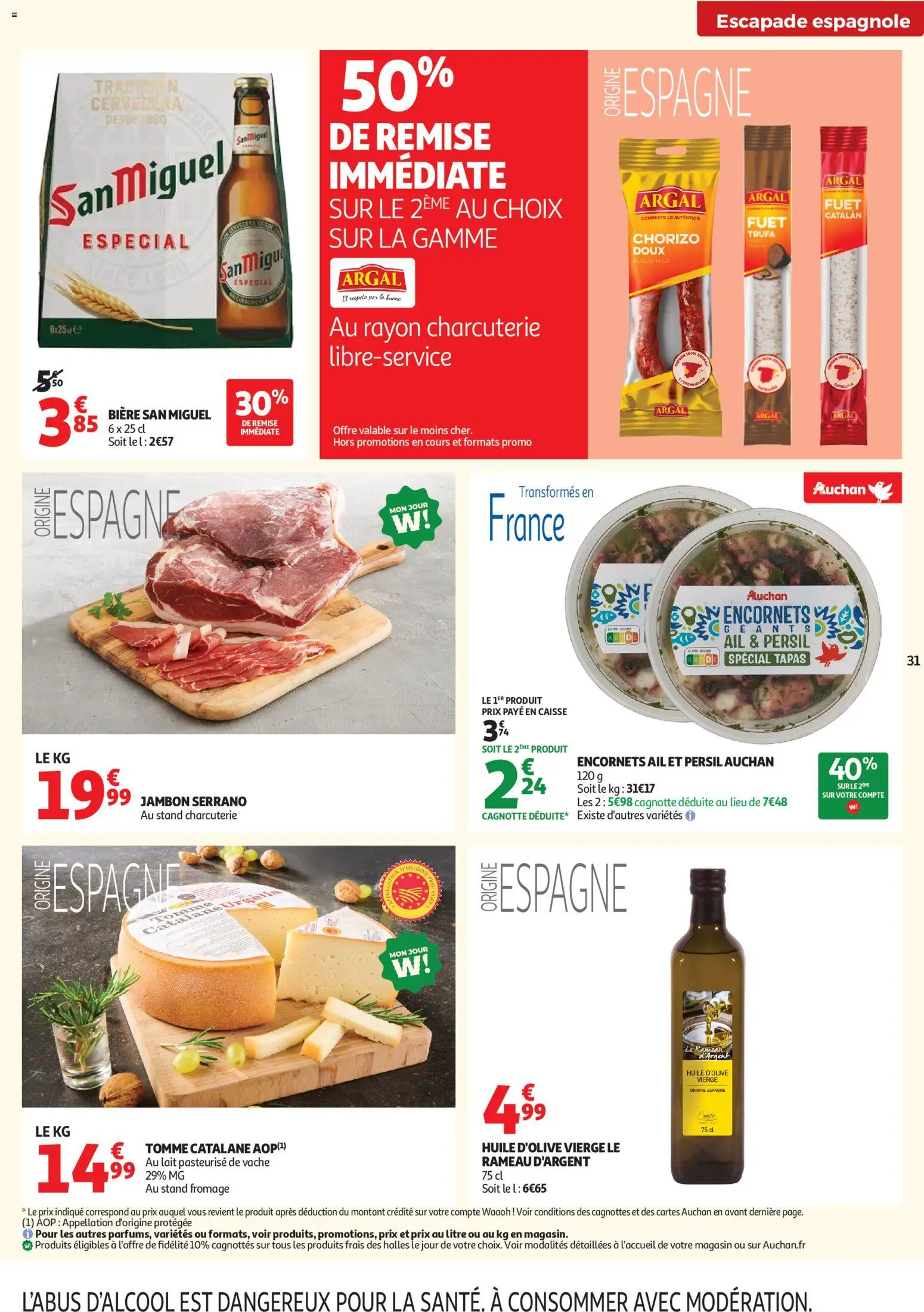 {H1} | Page: 31 | Produits: Chorizo, Ail, Bière San Miguel, Bière