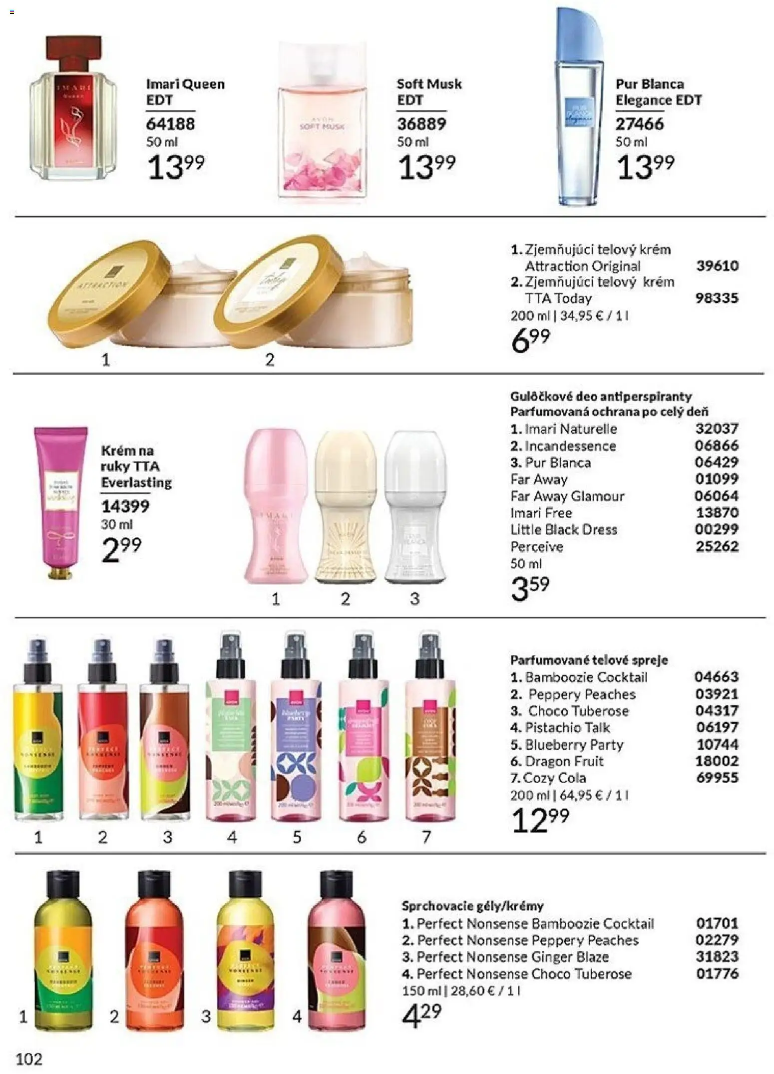 Nové Avon akcie – leták je platný od 01.01.2026 | Strana: 102 | Produkty: Telový krém, Krém, Cola