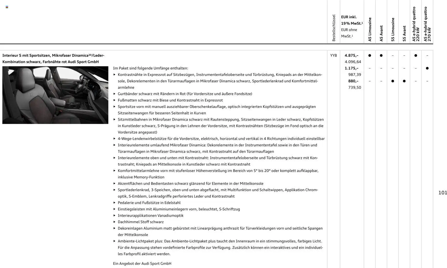 Audi A5 – gültig ab 28.10.2025 | Seite: 101
