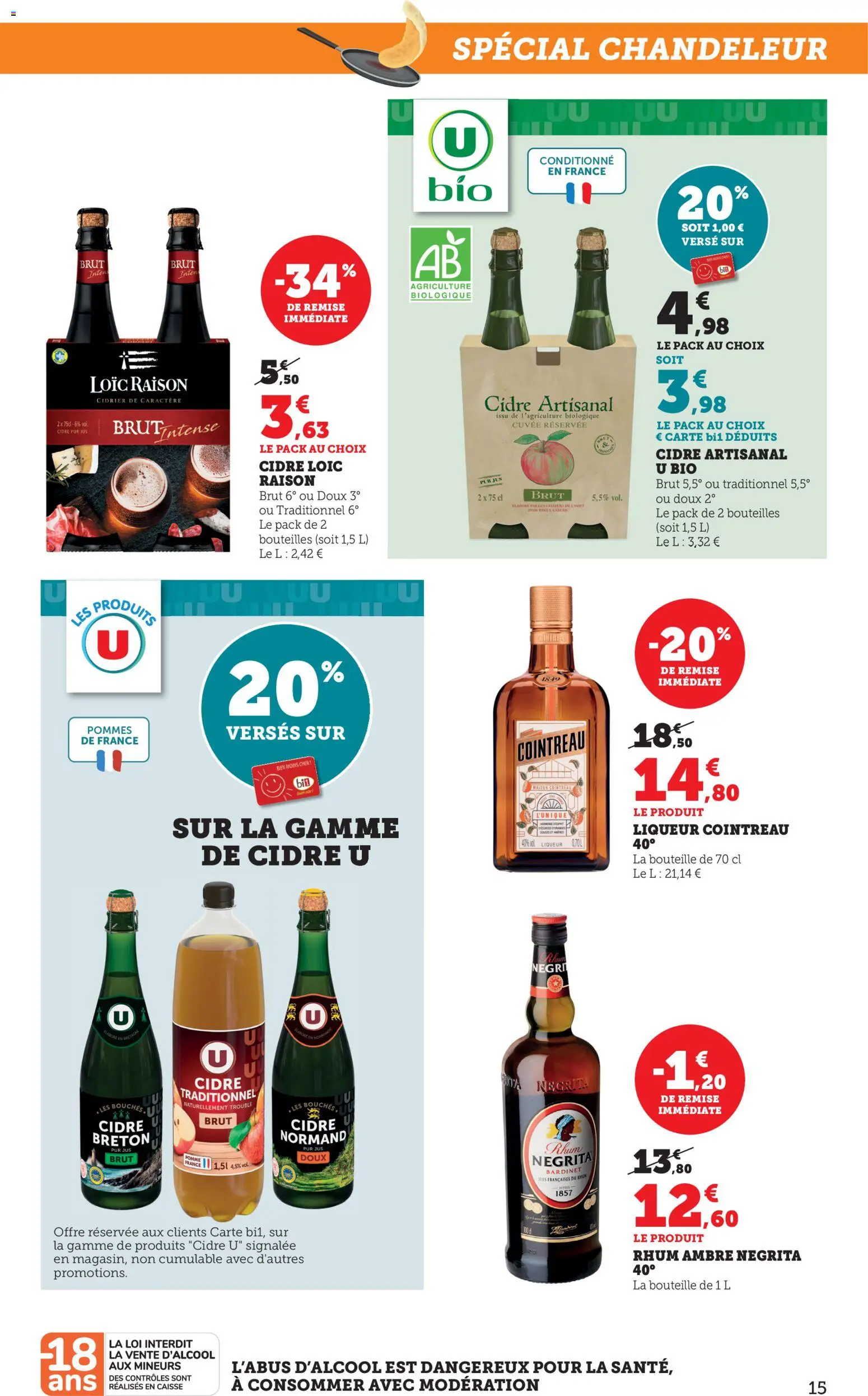 {H1} | Page: 15 | Produits: Cointreau, Cidre brut, Liqueur, Cidre