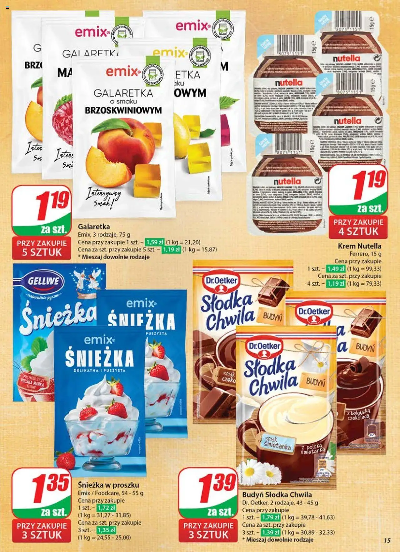 Dino Gazetka od 04.06.2025 | Strona: 15 | Produkty: Galaretka, Nutella, Czekolada, Krem
