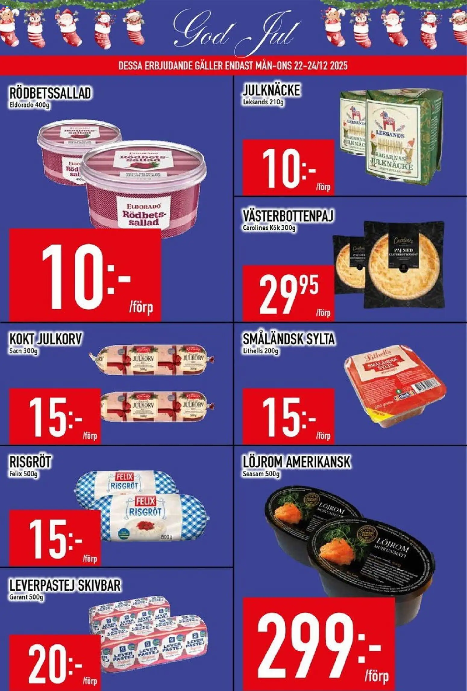 Matdax reklamblad aktuell från 22.12.2025 | Sida: 2 | Produkter: Löjrom, Galler, Paj, Leverpastej