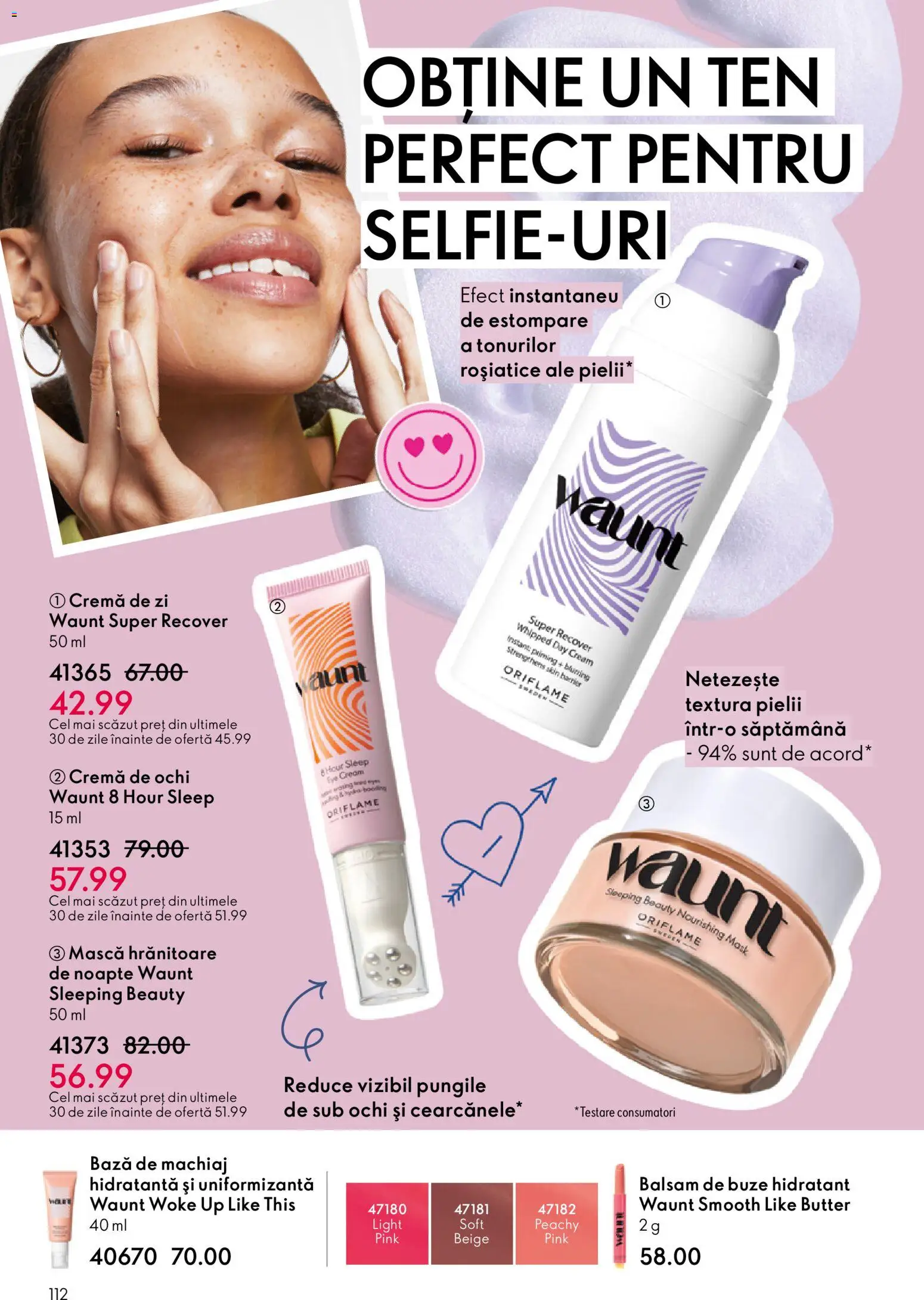 Noul catalog Oriflame – valabil de la 21.01.2026 | Pagină: 112 | Produse: Bază de machiaj, Machiaj, Balsam, Cremă