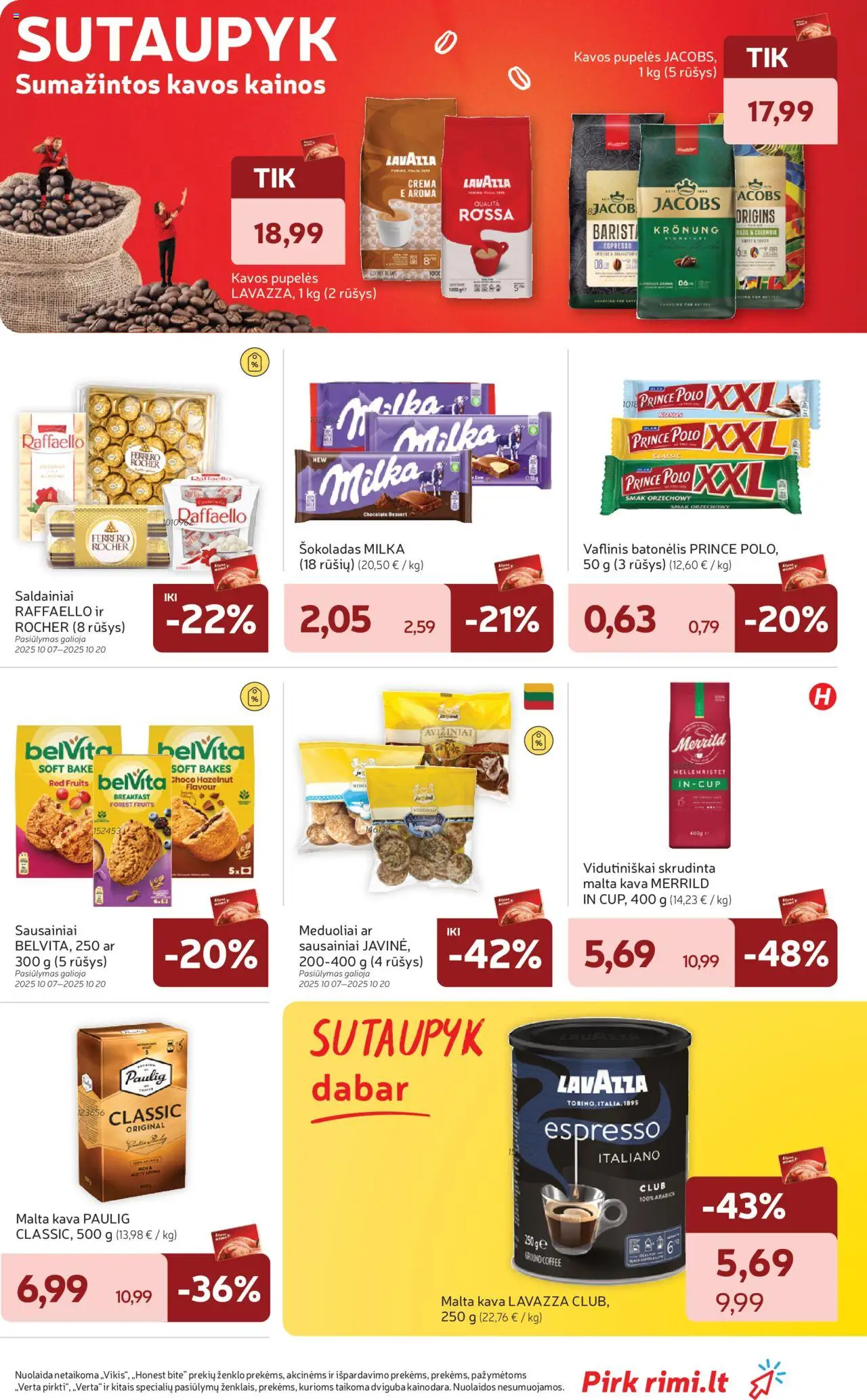Rimi akcijos nuo 14.10.2025 | Puslapis: 21 | Prekių: Sausainiai, Pupelės, Kavos pupelės, Saldainiai