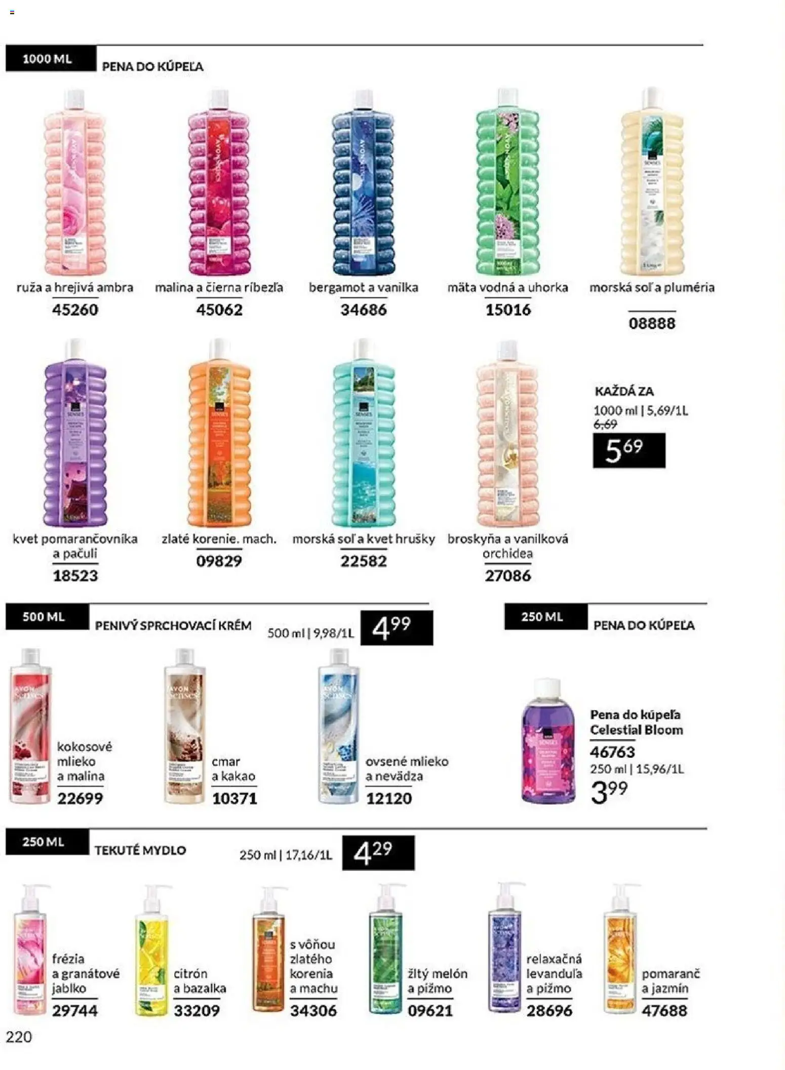 Nové Avon akcie – leták je platný od 01.11.2025 | Strana: 220 | Produkty: Mlieko, Mydlo, Soľ, Kakao