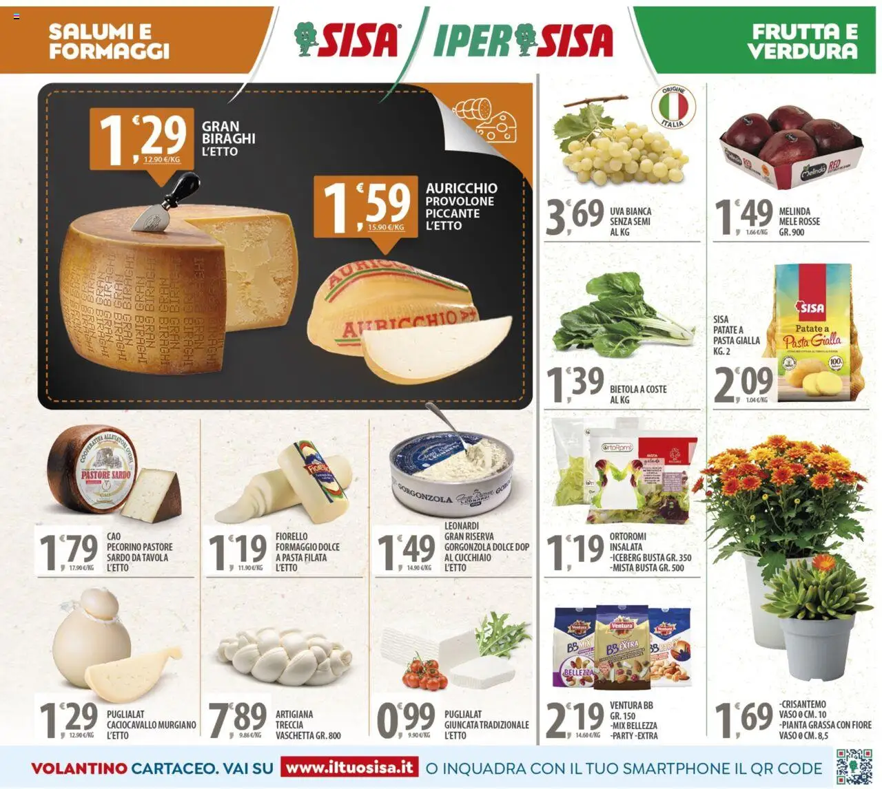 Volantino SISA del 03.10.2025 | Pagina: 3 | Prodotti: Mele, Pasta, Pecorino, Vaso