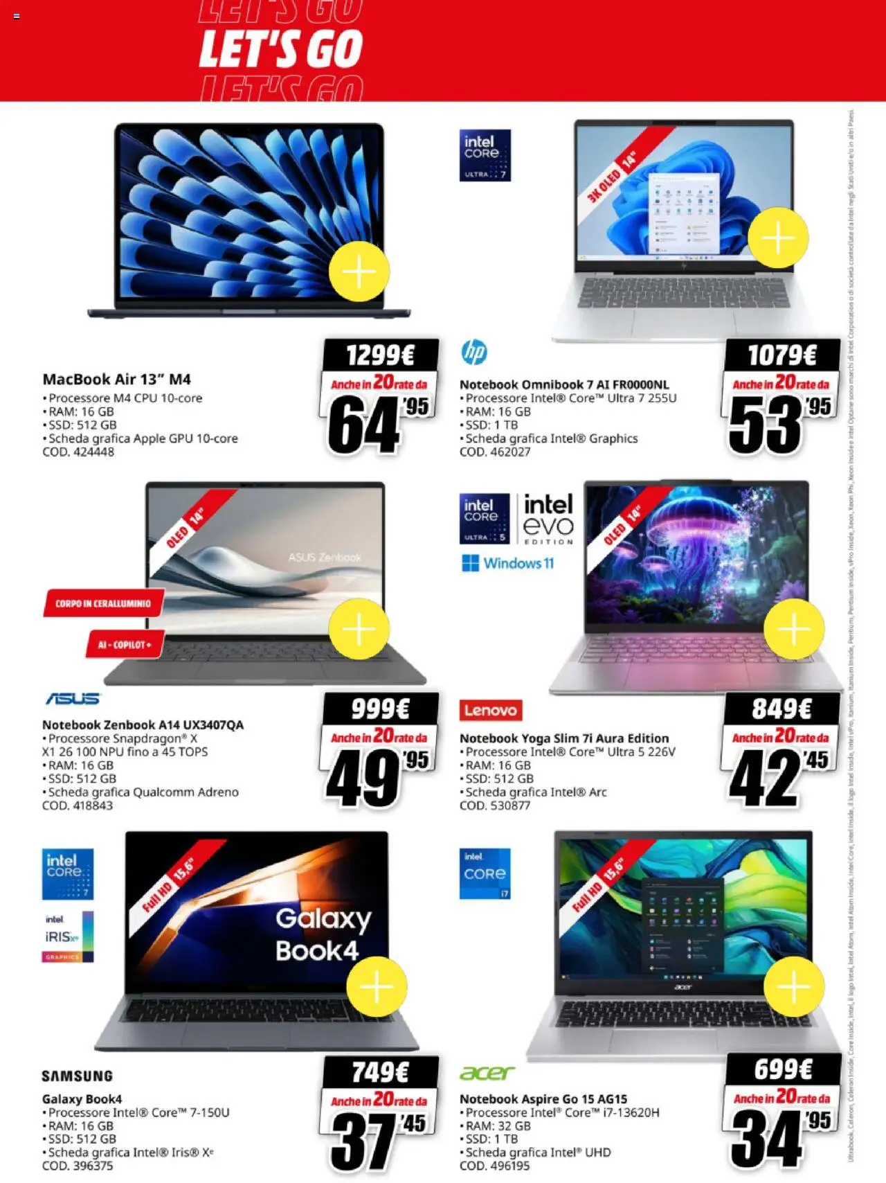 Volantino Media World del 13.10.2025 | Pagina: 10 | Prodotti: Notebook, Macbook air, Macbook, Samsung