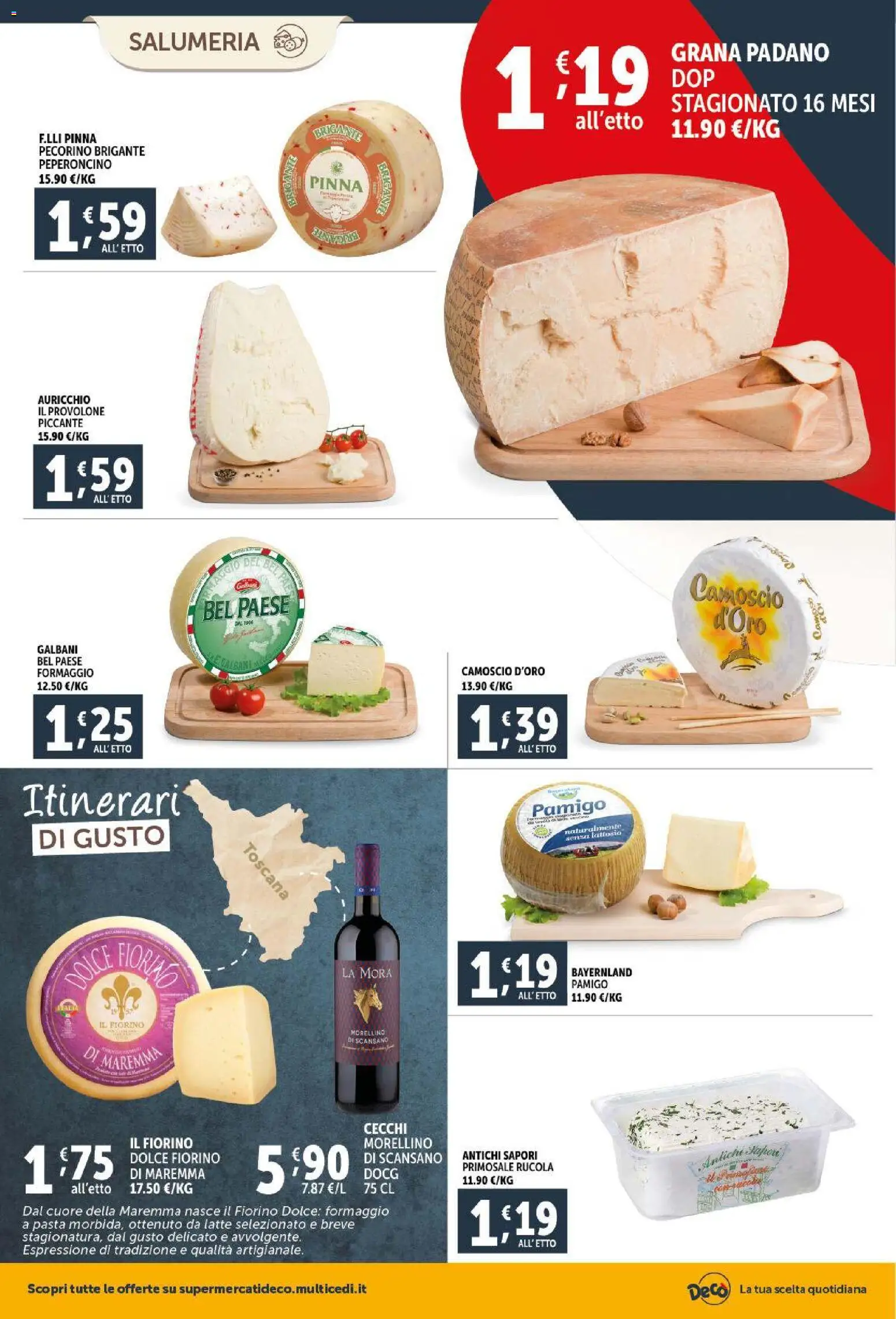 Volantino Decò del 30.01.2026 | Pagina: 4 | Prodotti: Formaggio, Pasta, Grana Padano, Pecorino