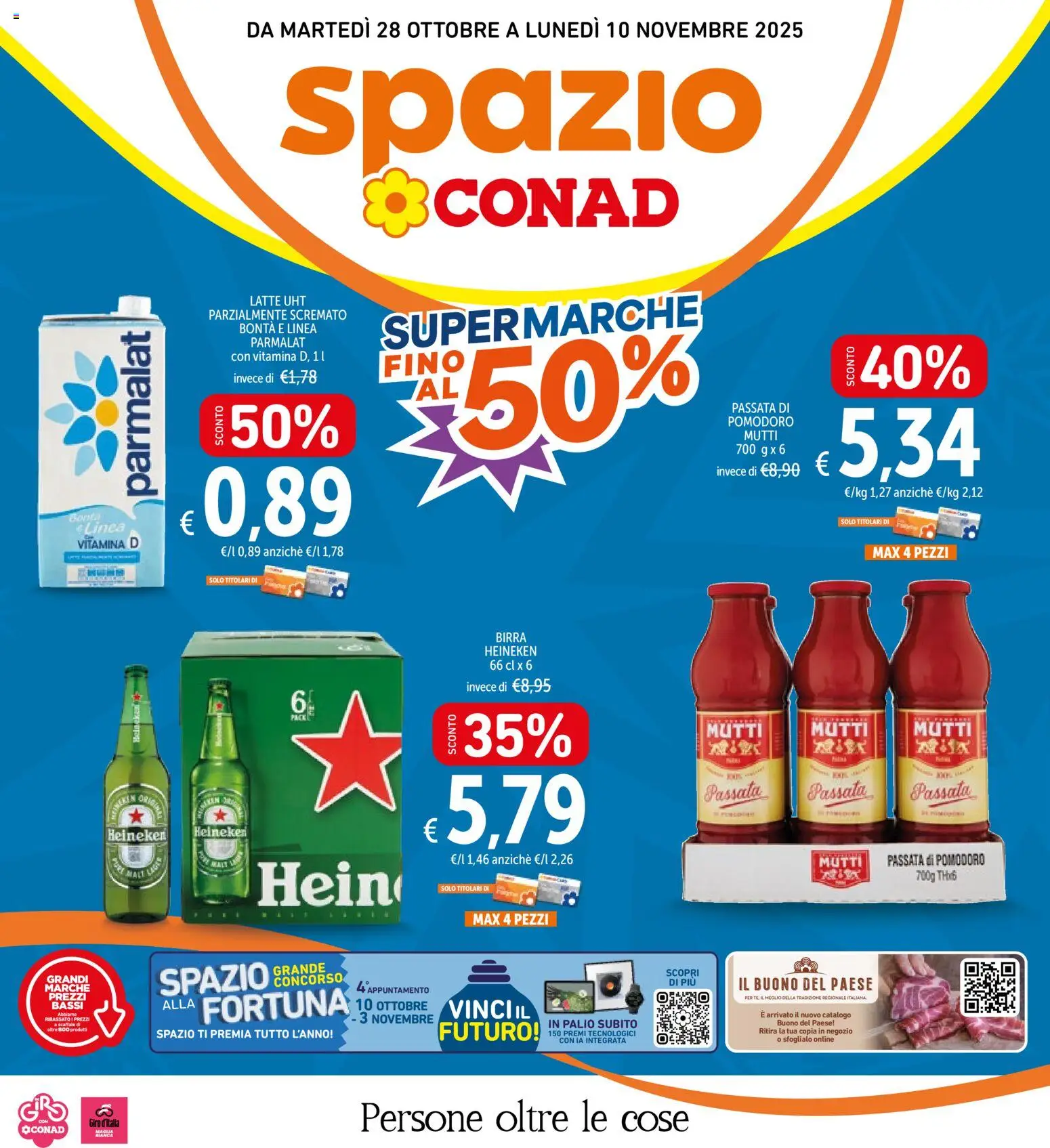 Volantino Spazio Conad del 28.10.2025 | Pagina: 1 | Prodotti: Pomodoro, Scaffale, Mutti passata, Mutti