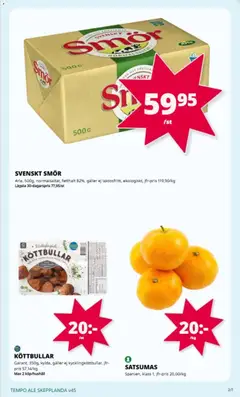 Tempo - erbjudanden - Förhandsvisning av reklamblad från butik Tempo aktuell från 03.11.2025 | Sida: 2 | Produkter: Köttbullar, Galler, Smör