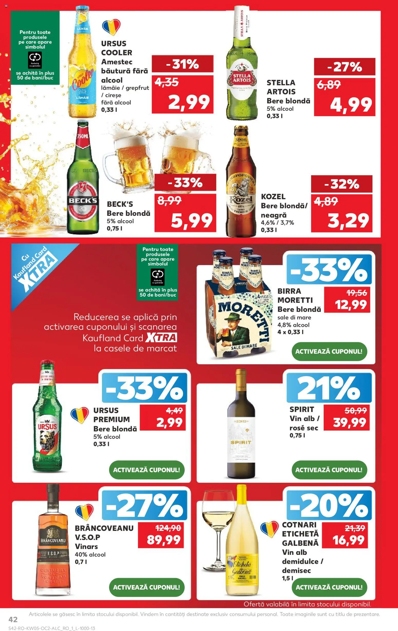 Noul catalog Kaufland – valabil de la 28.01.2026 | Pagină: 42 | Produse: Vin, Bere, Grepfrut, Lămâie