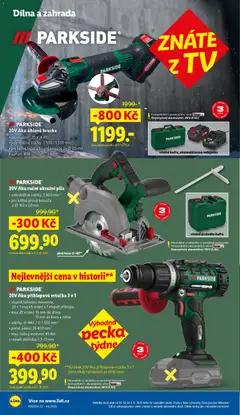 Náhled letáku 20V Aku úhlová bruska, akumulátor: 20 V (4 Ah), volnoběžné otáčky: 2 500–11500 min¹, pro běžné řezné a brusné kotouče do Ø 125 mm, upnutí: M14 od 30.10.2025 | Strana: 30