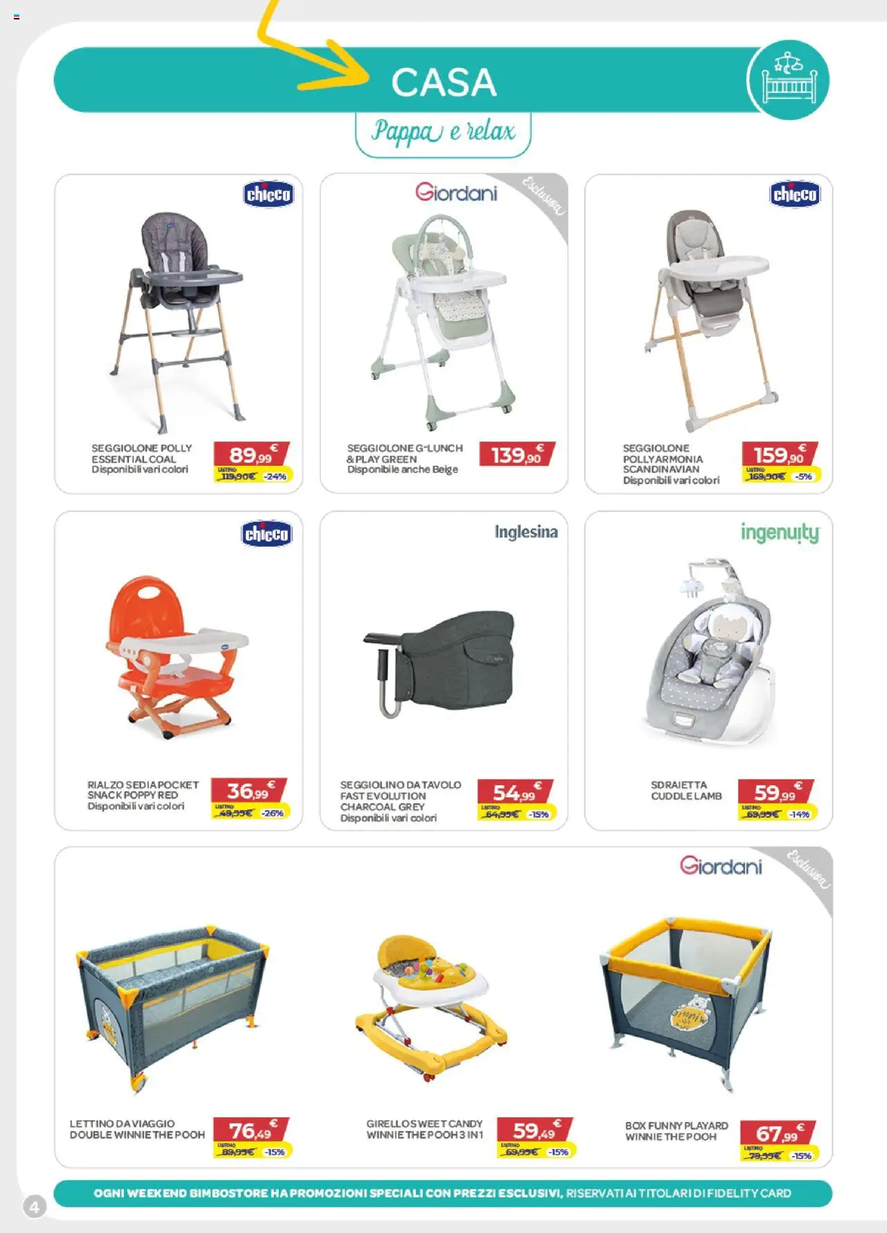 Volantino Bimbo store del 16.10.2025 | Pagina: 4 | Prodotti: The, Lettino, Seggiolino, Tavolo