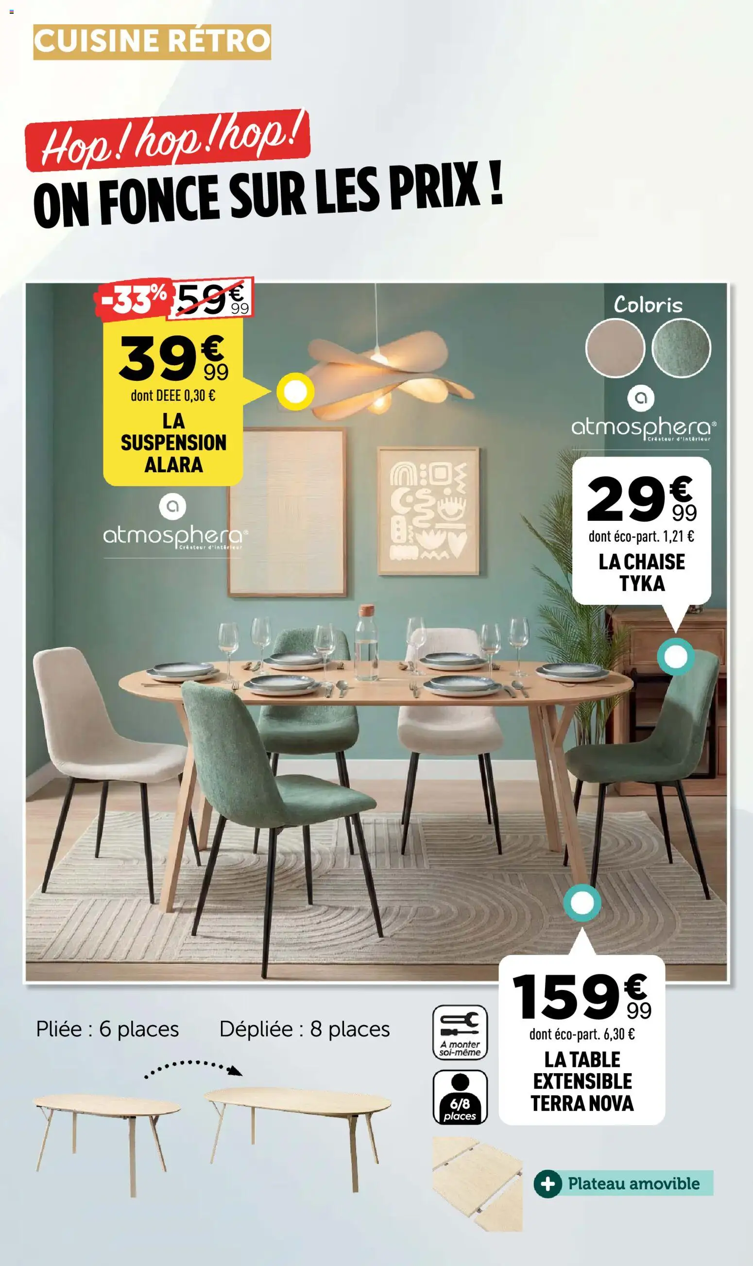 {H1} | Page: 9 | Produits: Table extensible, Suspension, Table, Chaise