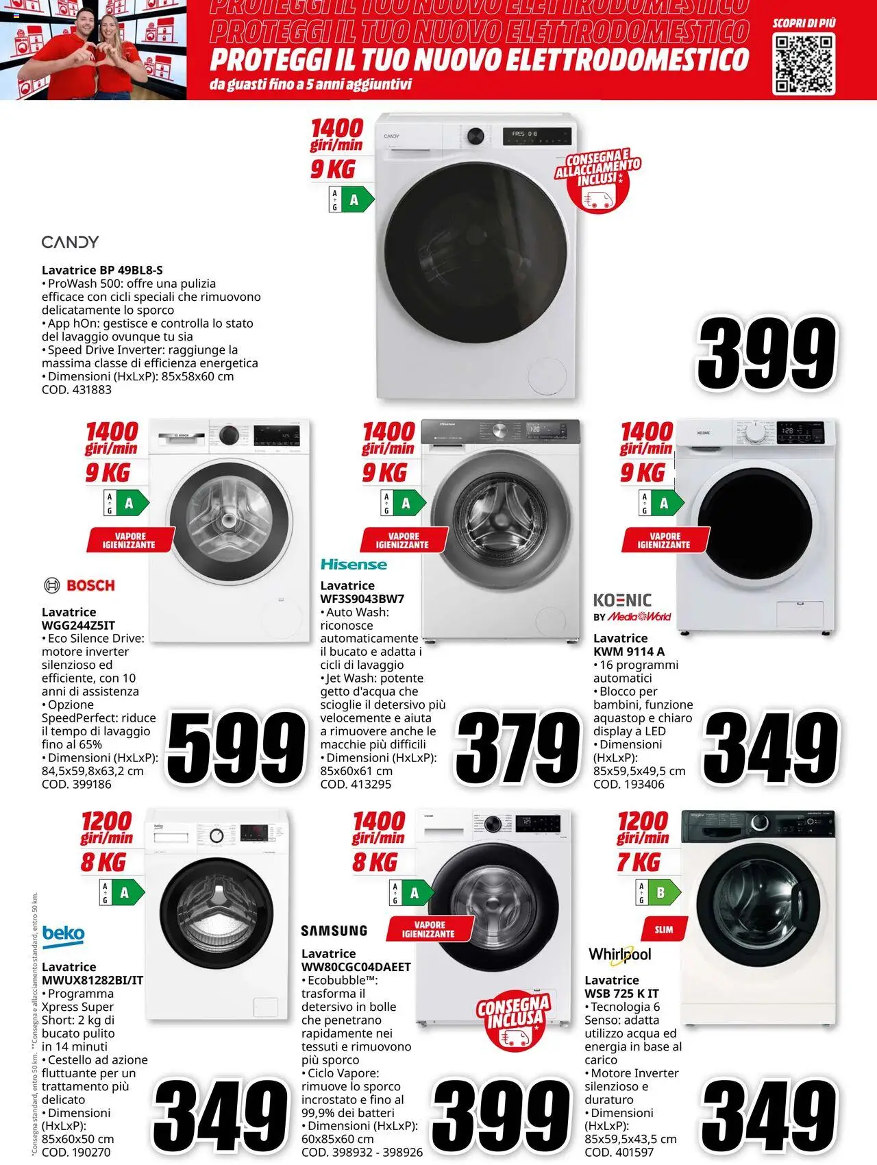 Volantino Media World del 04.09.2025 | Pagina: 3 | Prodotti: Acqua, Lavatrice, Samsung