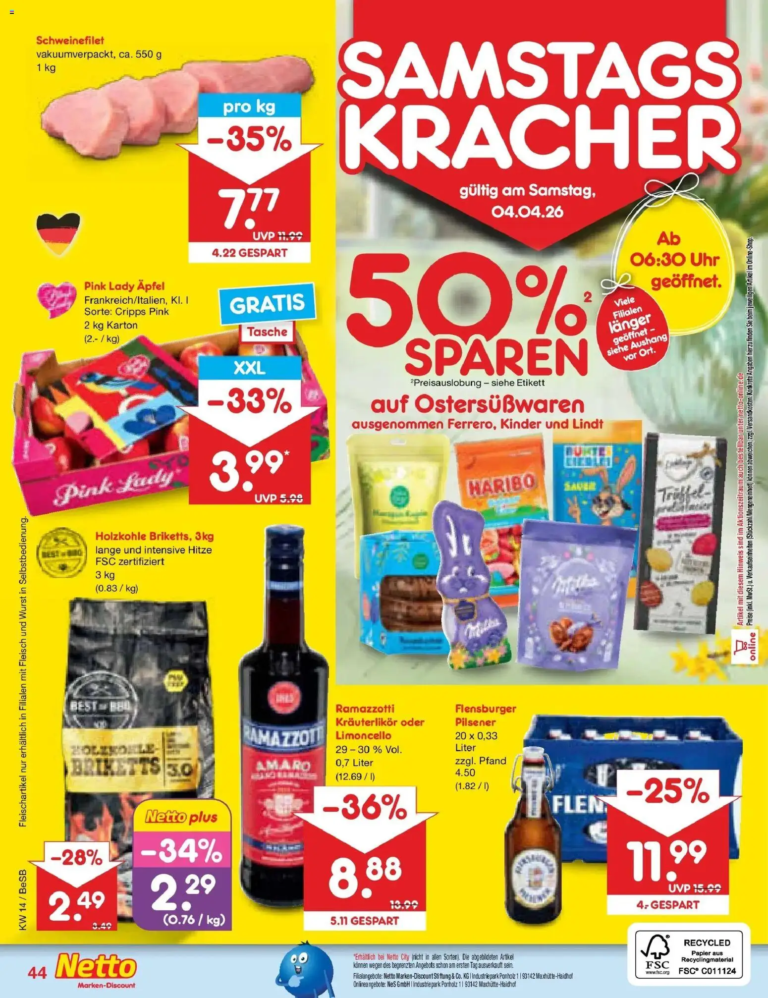 Netto Marken-Discount Prospekt Kremmen	 – gültig ab 29.03.2026 | Seite: 58 | Produkte: Äpfel, Wurst, Lindt, Uhr