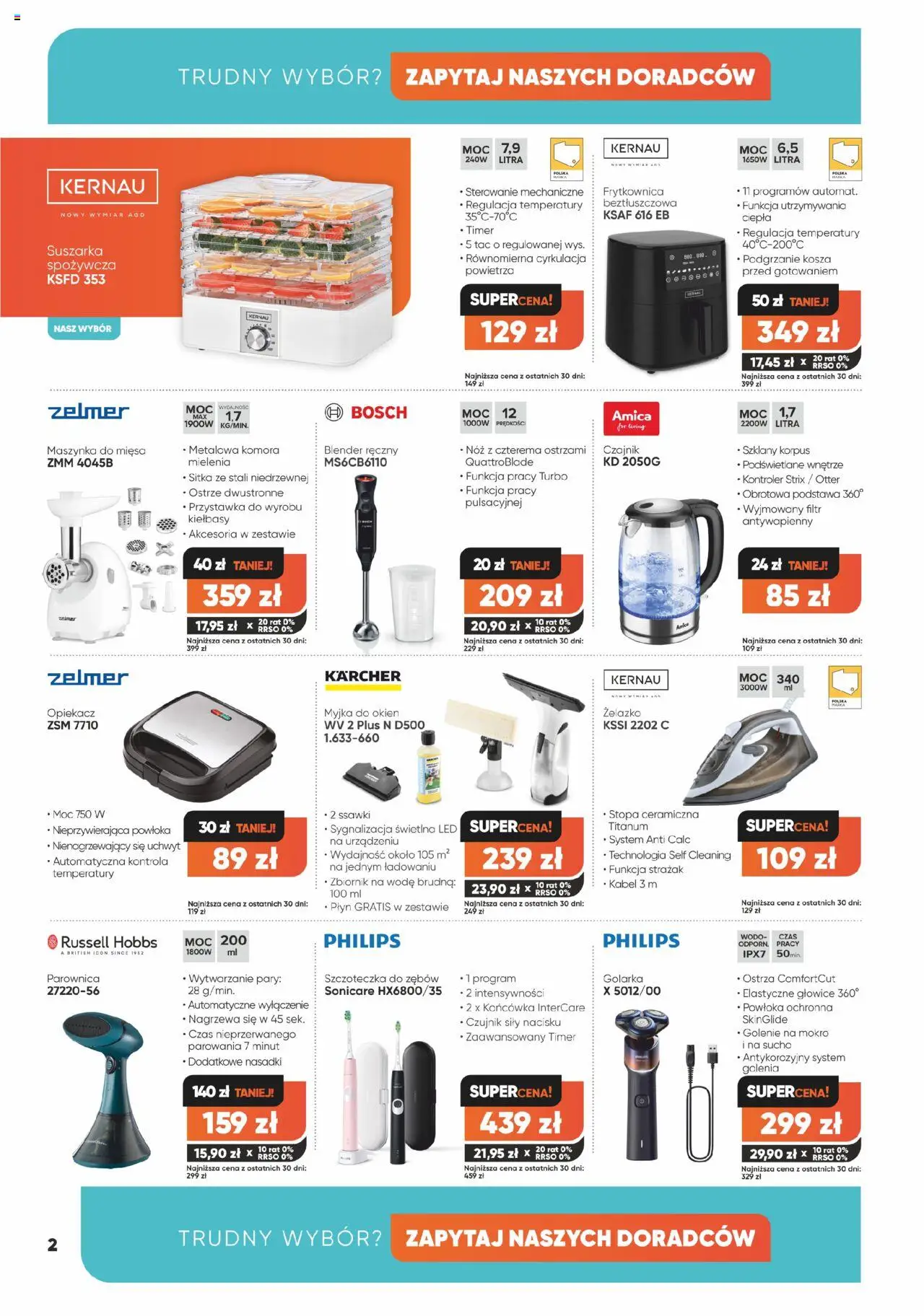 Max elektro Gazetka od 02.10.2025 | Strona: 2 | Produkty: Czajnik, Frytkownica, Blender, Szczoteczka do zębów