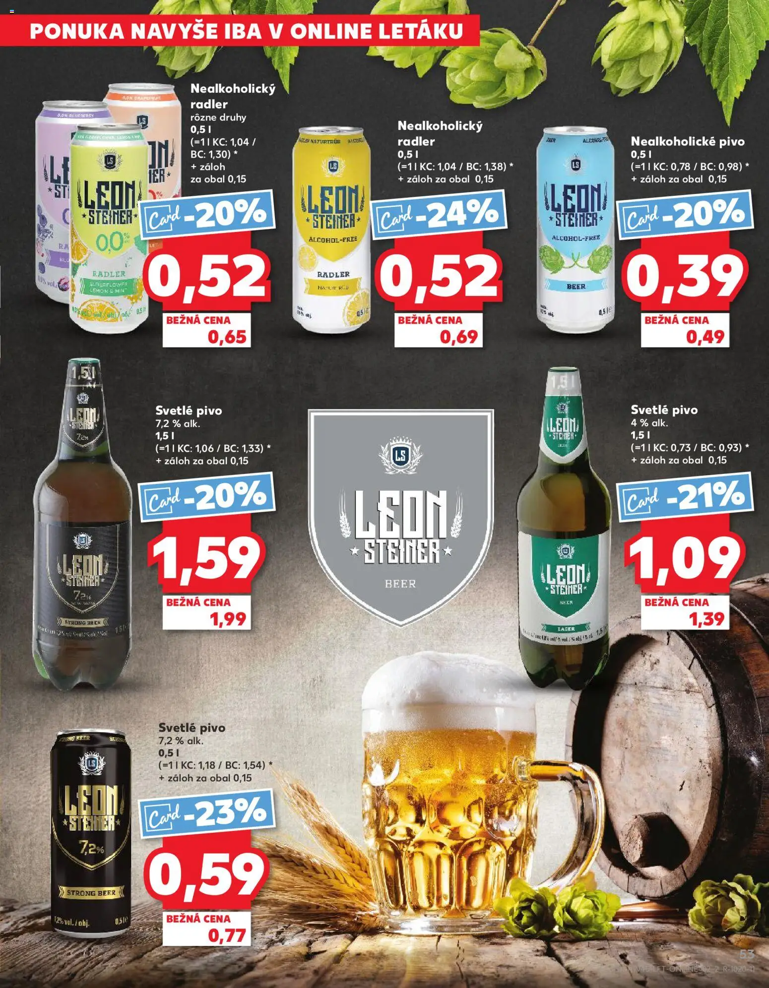 Nové Kaufland akcie – leták je platný od 06.11.2025 | Strana: 53 | Produkty: Pivo, Radler, Nealkoholické pivo