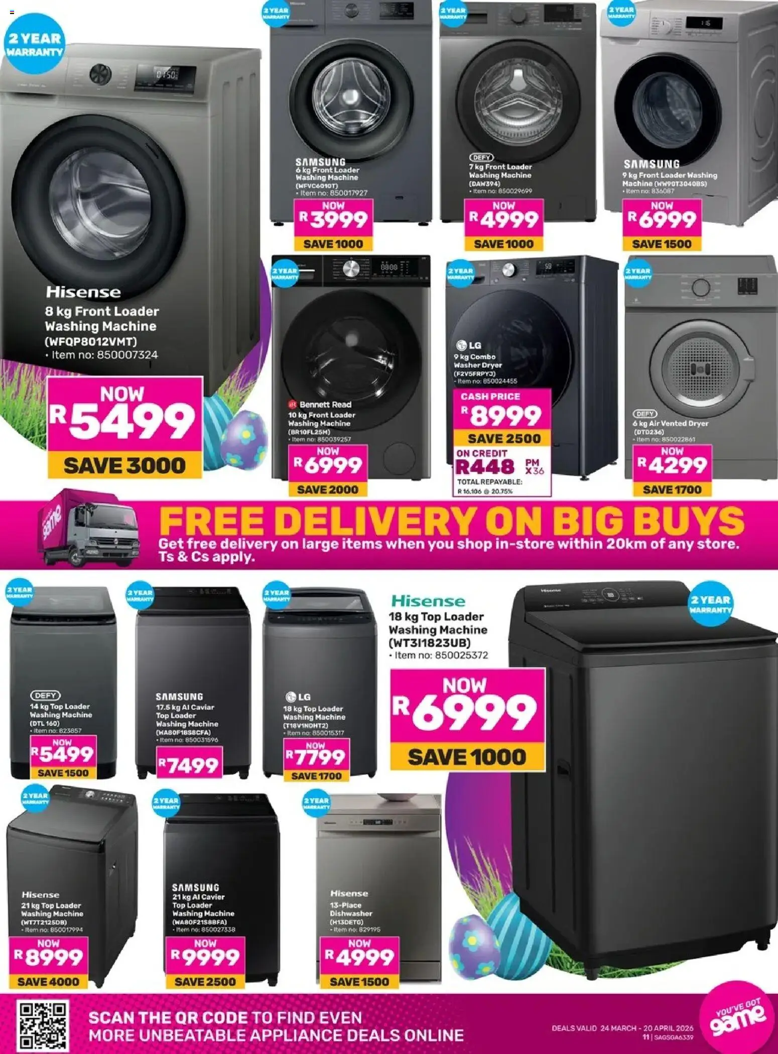 New Game catalogue – valid from 24.03.2026 | Page: 11 | Products: Washing machine, Dryer, Dishwasher