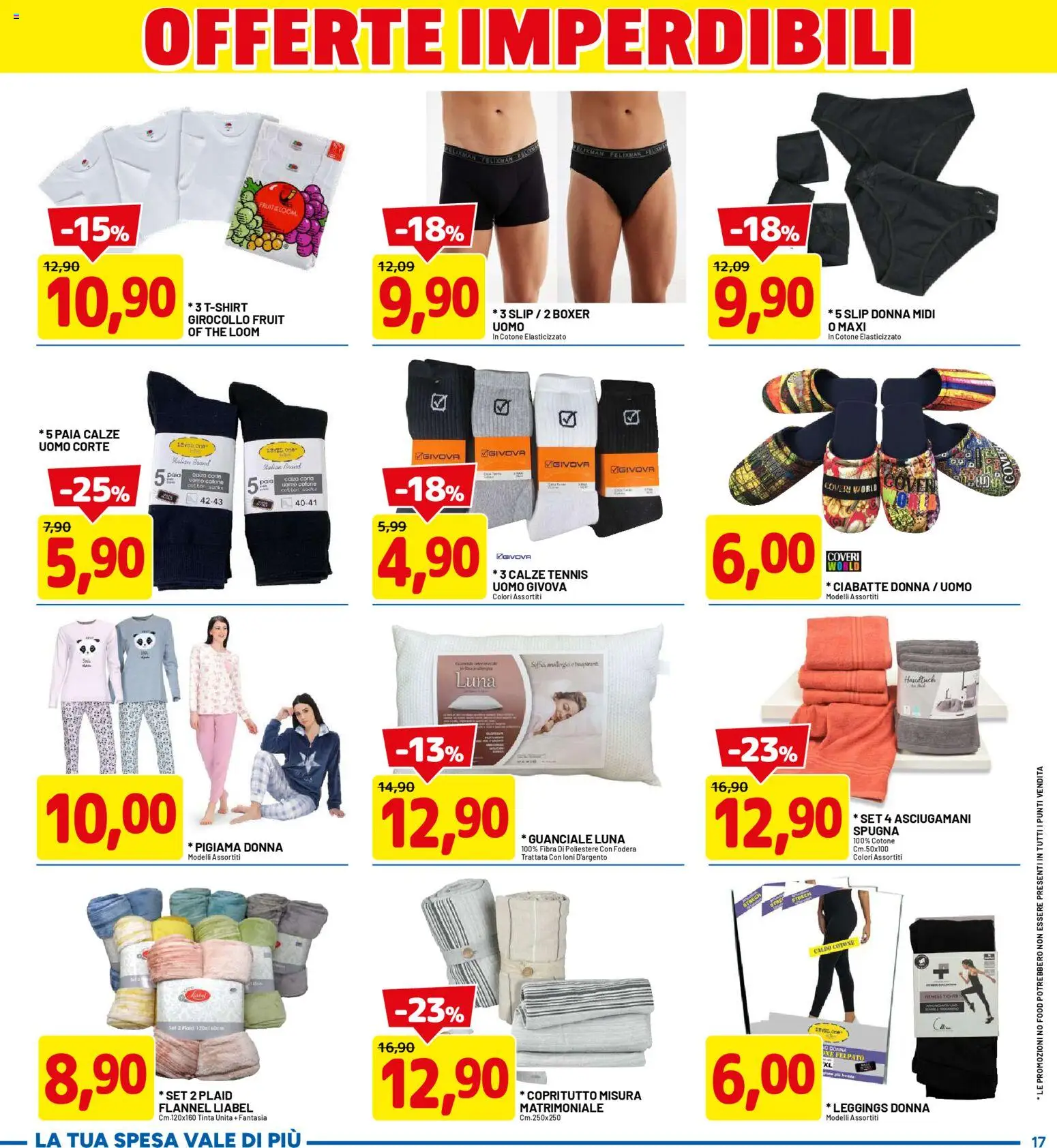 Volantino D Più del 26.01.2026 | Pagina: 17 | Prodotti: Spugna, Plaid, Boxer, Ciabatte