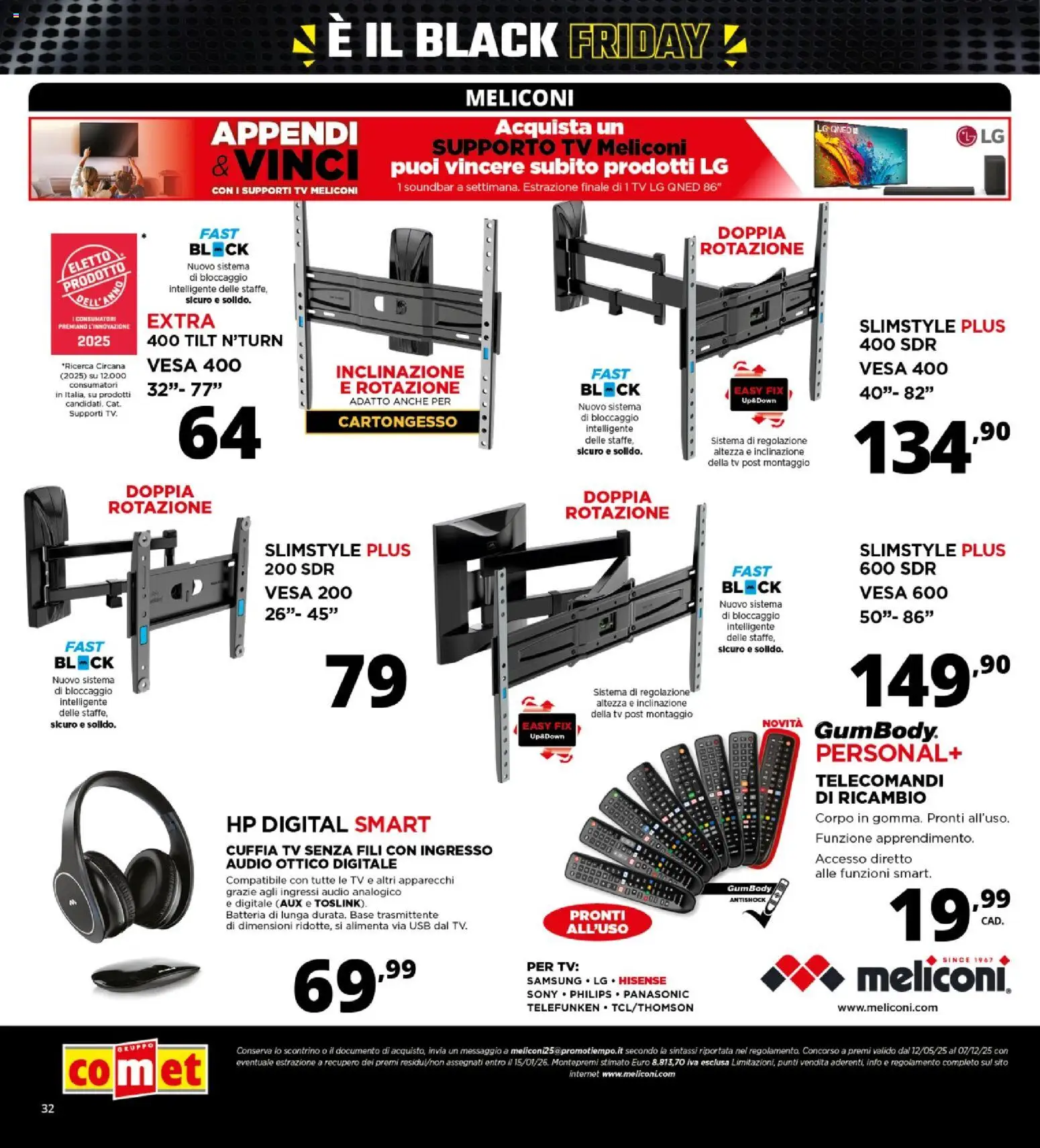 Volantino Comet del 13.11.2025 | Pagina: 32 | Prodotti: Soundbar, Audio, USB, Batteria