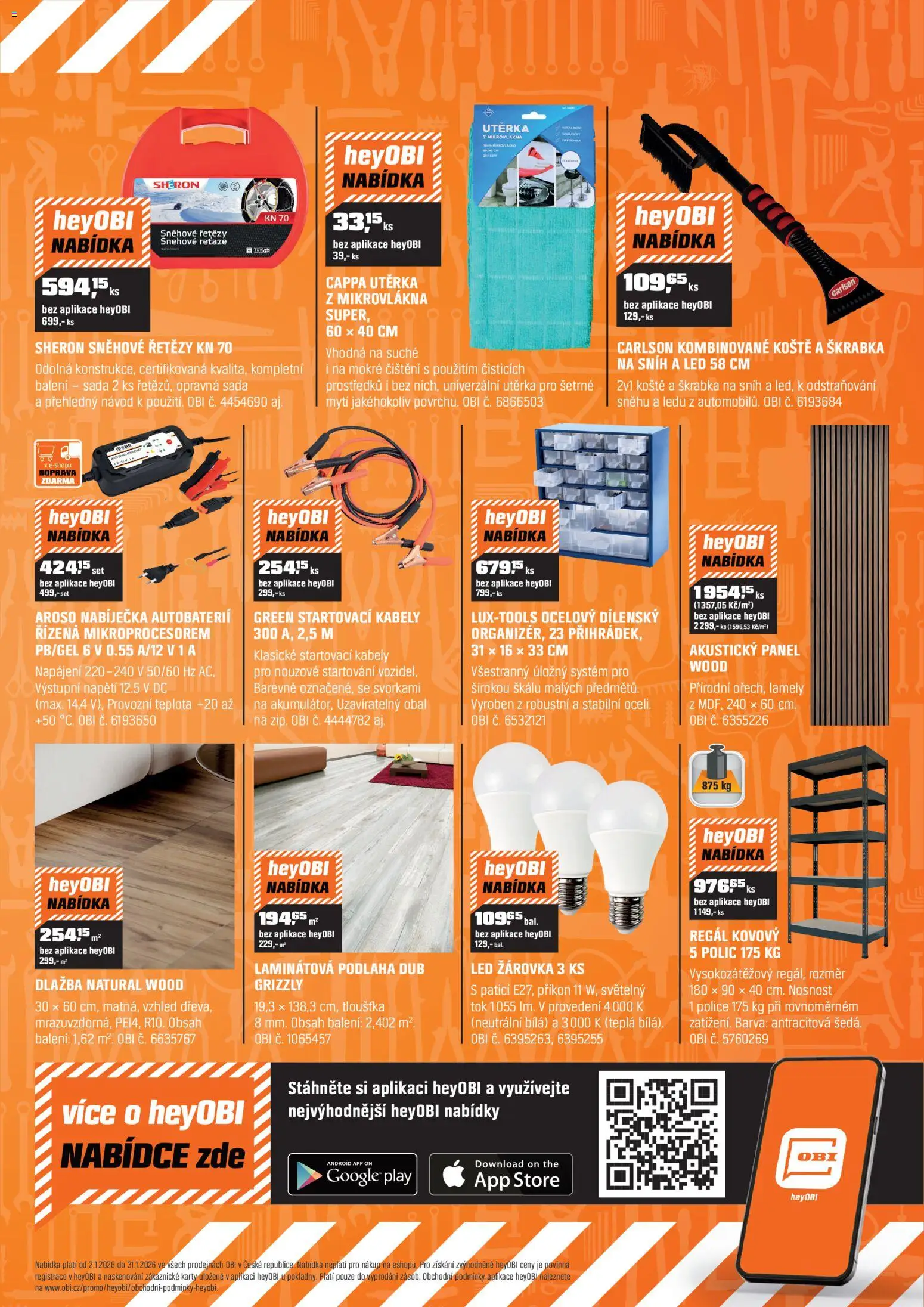 OBI leták od 01.01.2026 | Strana: 9 | Produkty: Dlažba, Regál, LED, Utěrka