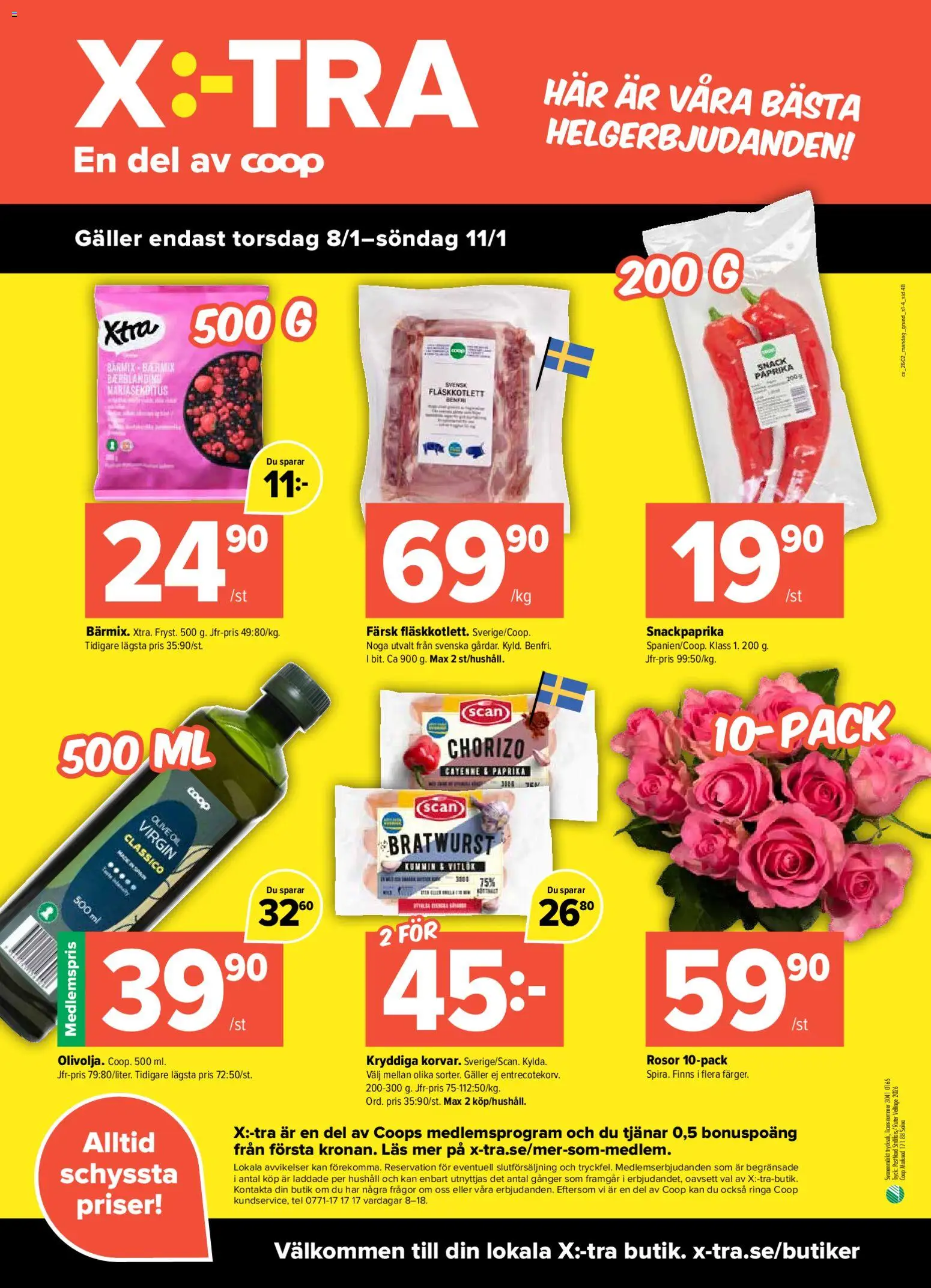 Coop X:-TRA reklamblad aktuell från 05.01.2026 | Sida: 4 | Produkter: Galler, Vitlök, Chorizo