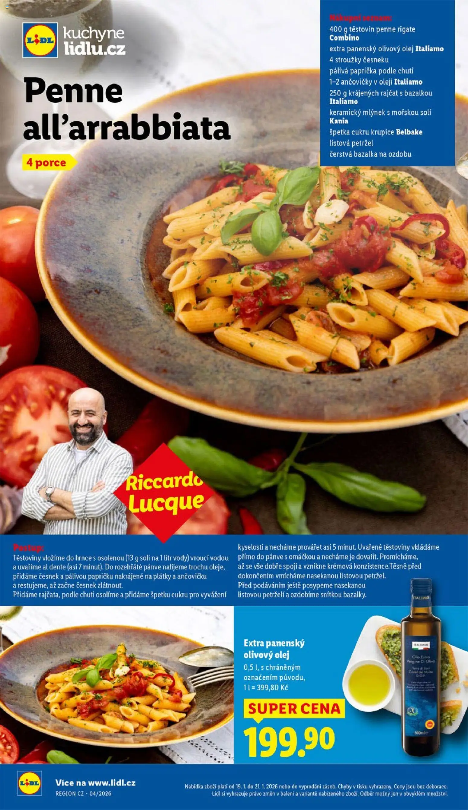 Lidl leták od 19.01.2026 | Strana: 42 | Produkty: Penne, Olej, Extra panenský olivový olej, Česnek