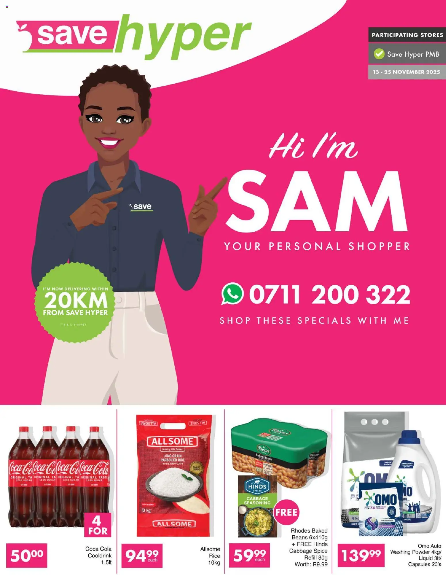 New Save catalogue – valid from 13.11.2025 | Page: 1 | Products: Baked beans, Powder, Rice, Washing powder