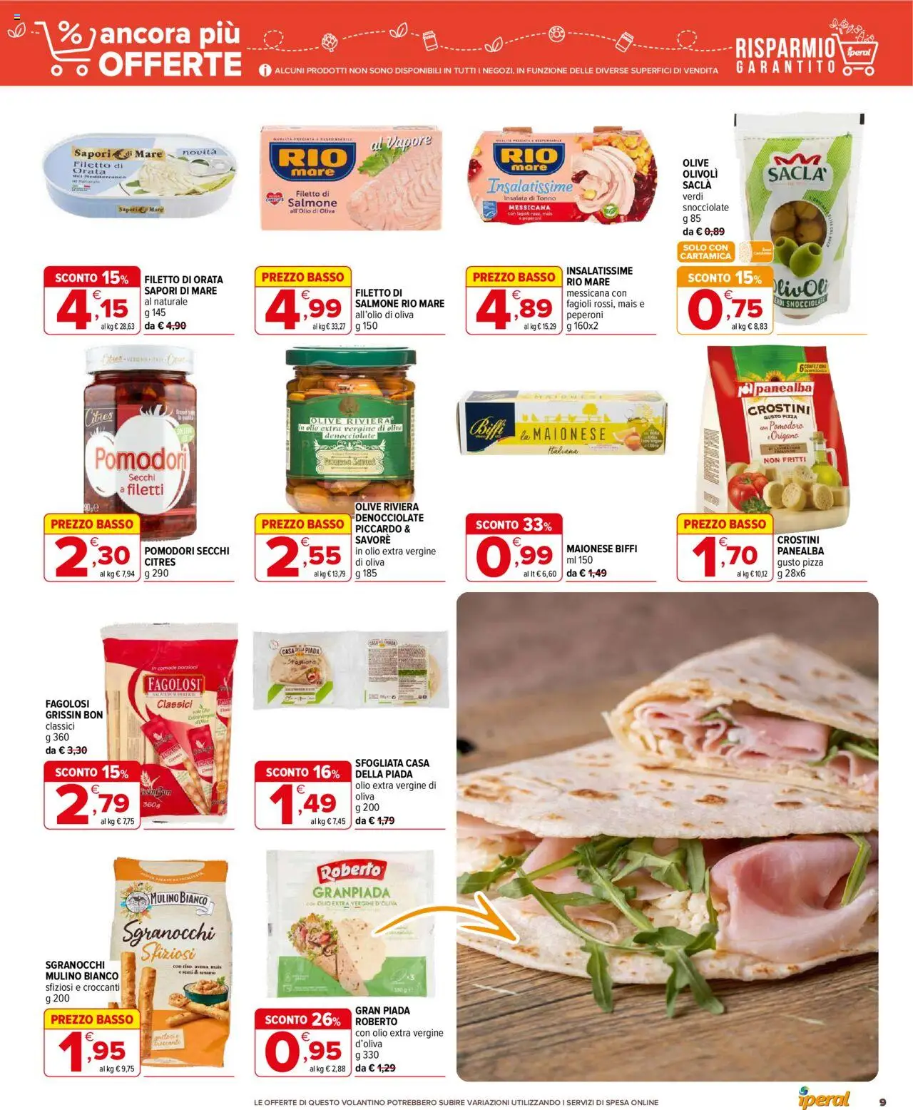 Volantino Iperal del 17.09.2025 | Pagina: 9 | Prodotti: Peperoni, Crostini, Olio extra vergine, Mais