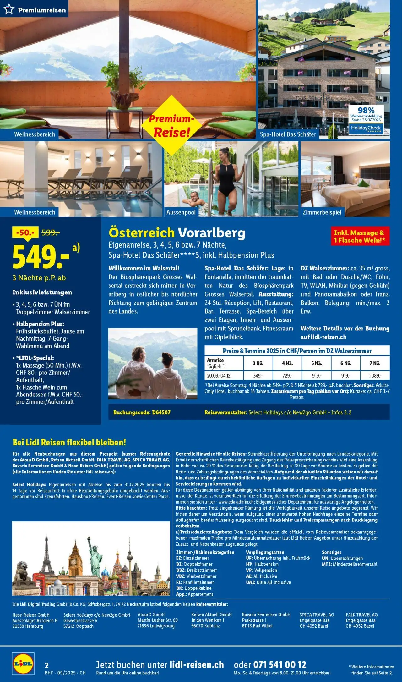 Lidl Aktionen Reisen September ab 30.08.2025 | Seite: 2 | Produkte: Bad, Wein, Uhr, HP