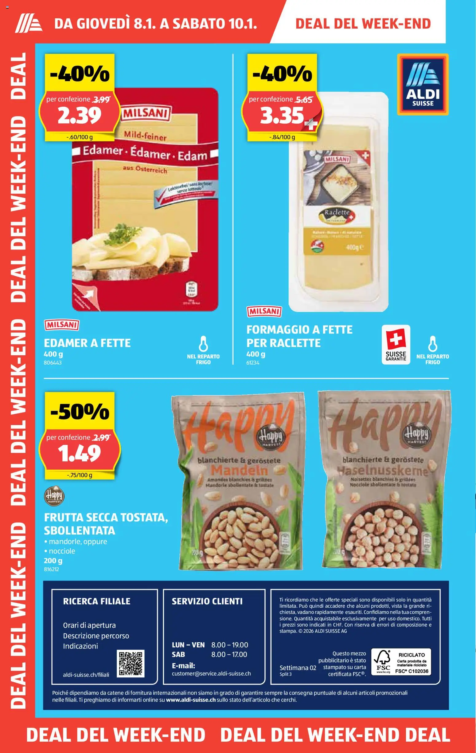 Aldi Aktionen IT – gültig ab 08.01.2026 | Seite: 2 | Produkte: Edamer, Raclette