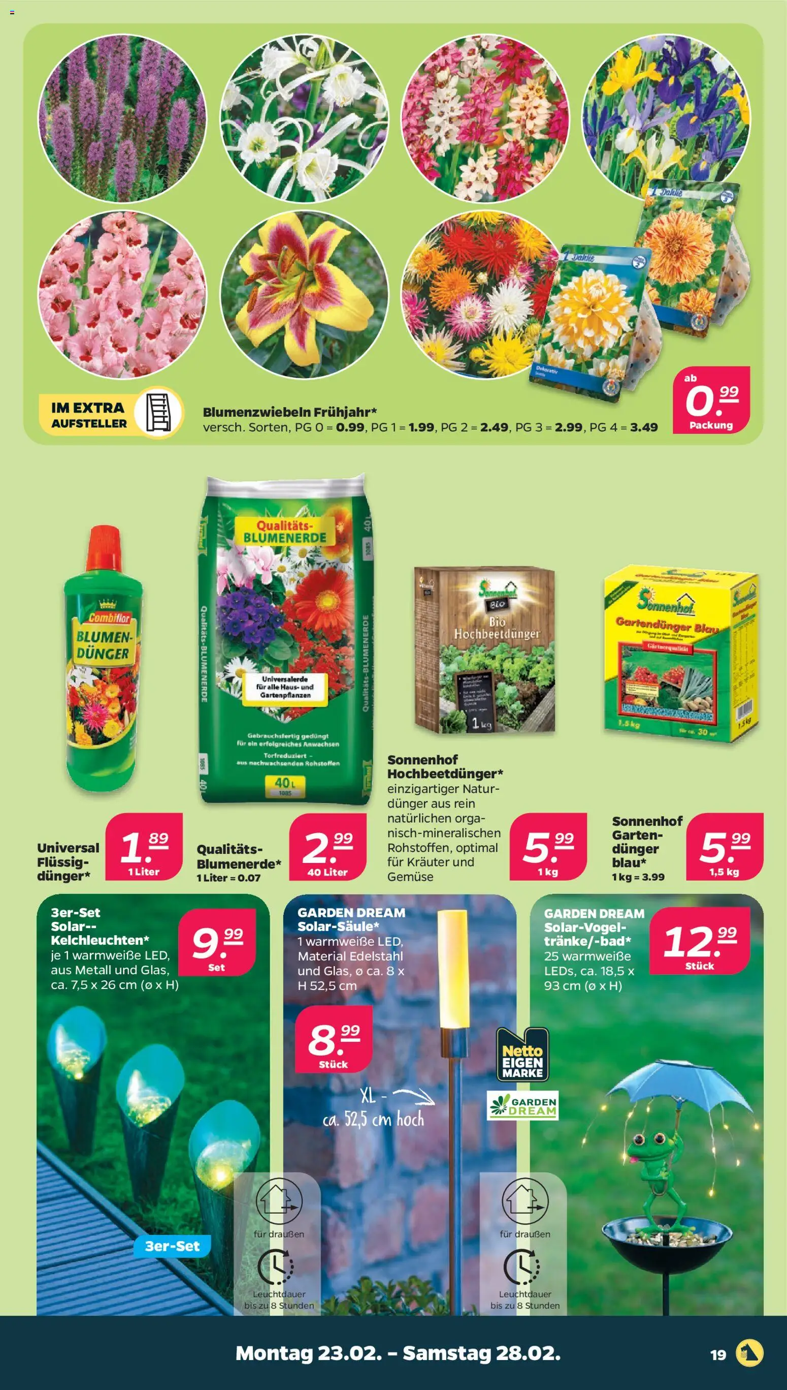 Netto Prospekt 	 – gültig ab 23.02.2026 | Seite: 25 | Produkte: Blumen, Blumenerde, Gemüse