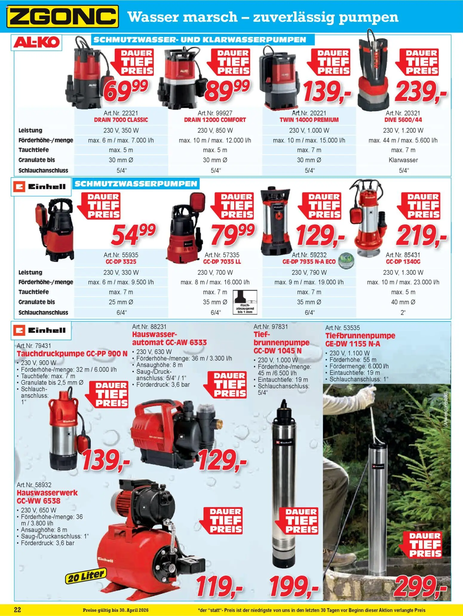 Zgonc Flugblatt April II 2026 gültig ab 14.04.2026 | Seite: 22 | Produkte: Wasser
