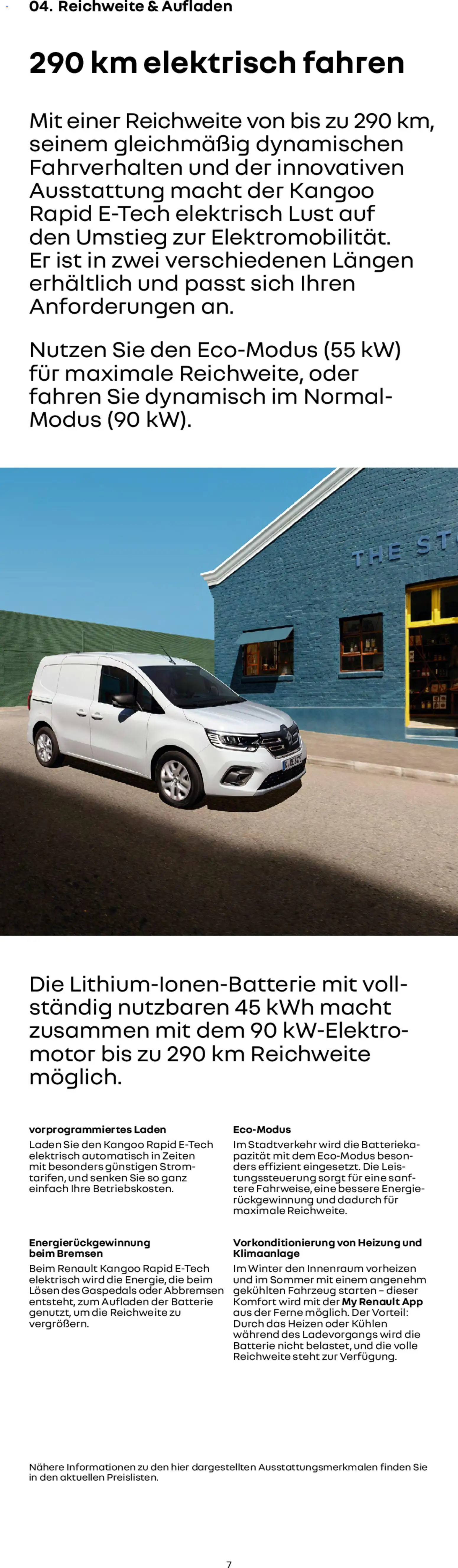 Renault Kangoo Rapid E-Tech – gültig ab 15.01.2026 | Seite: 7 | Produkte: Klimaanlage, Batterie