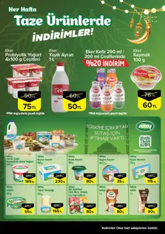 19.02.2026 tarihinden itibaren geçerli olan Onur Market kataloğu önizlemesi | Sayfa: 5 | Ürünler: Kefir, Krem, Süt, Yoğurt