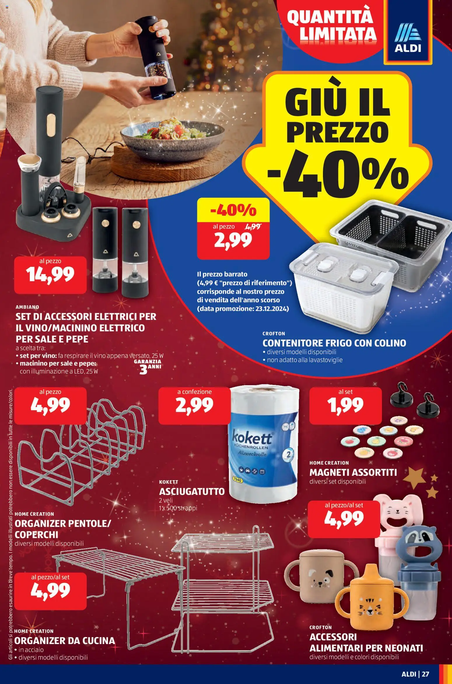 Volantino Aldi del 15.12.2025 | Pagina: 27 | Prodotti: Sale, Data, Contenitore, Asciugatutto