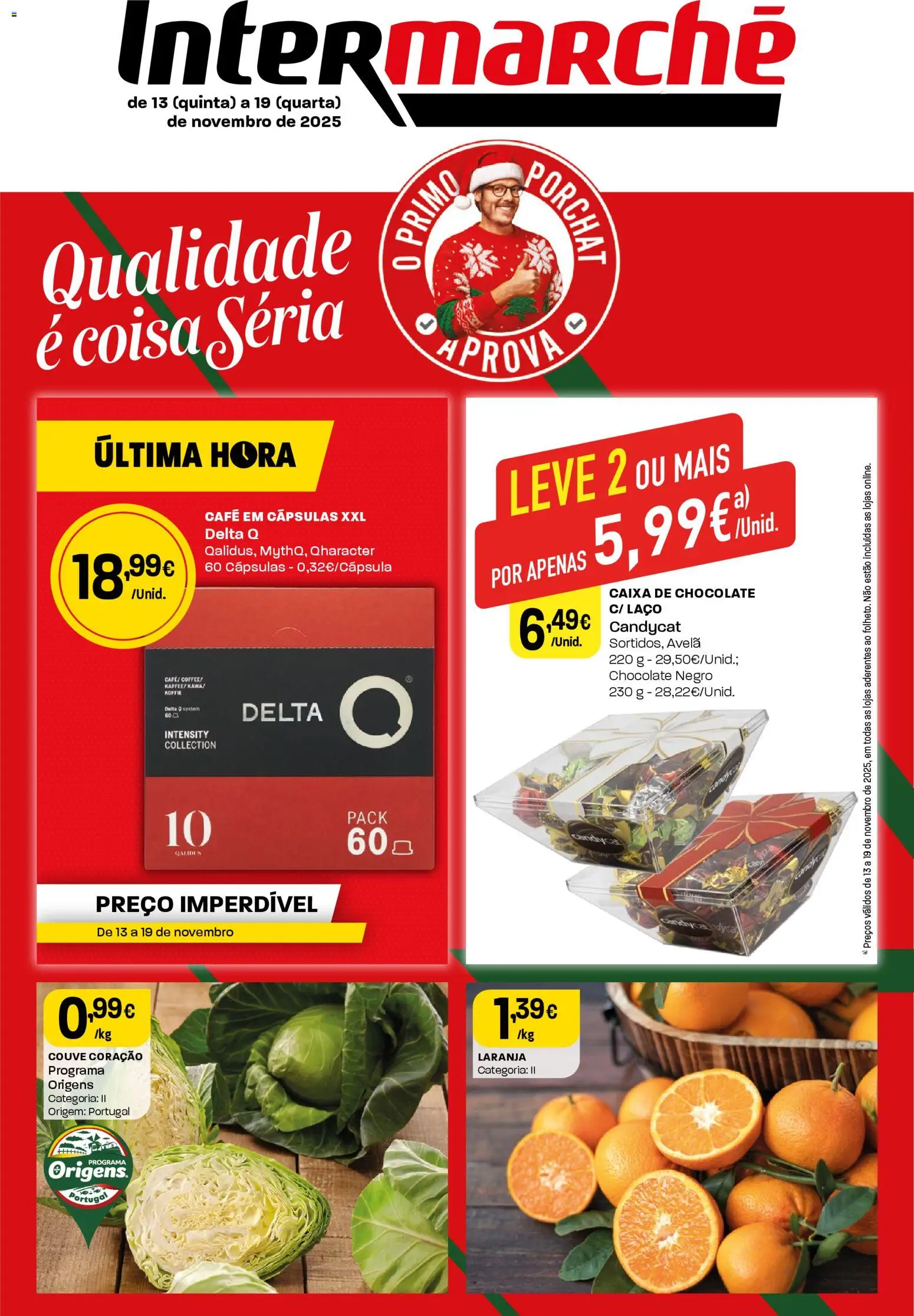 Intermarché Folheto Mini │ válido de 13.11.2025 | Página: 1 | Produtos: Caixa, Café, Chocolate, Couve
